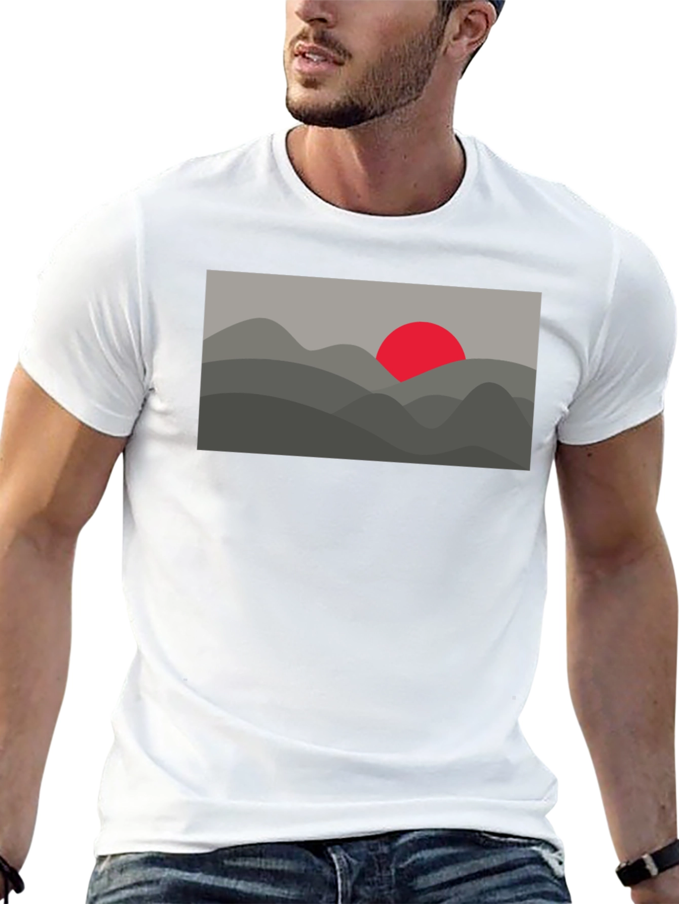 Abstract Mountain Sunset Graphic Tee