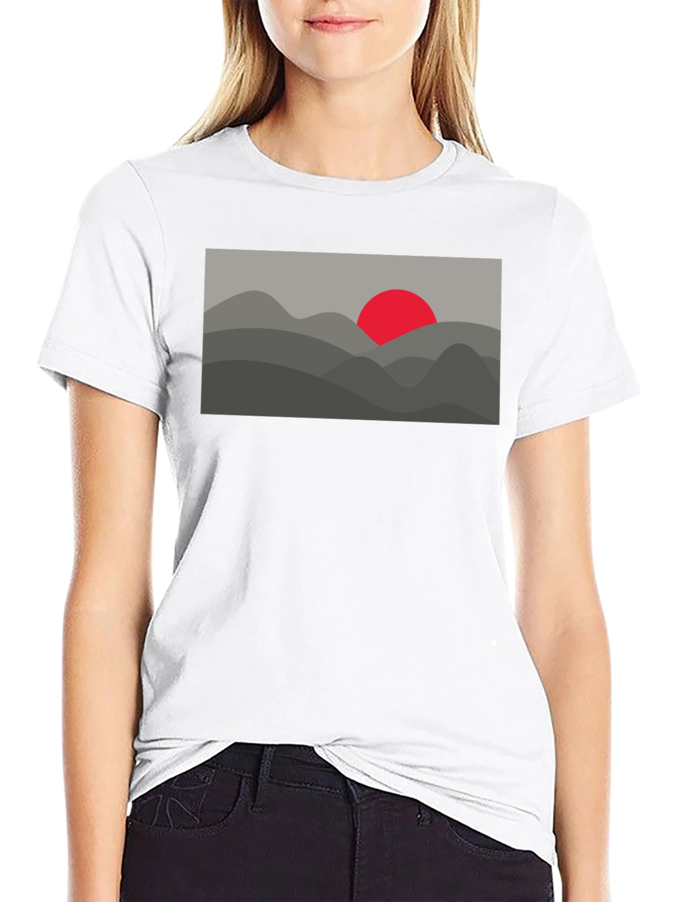 Abstract Mountain Sunset Graphic Tee