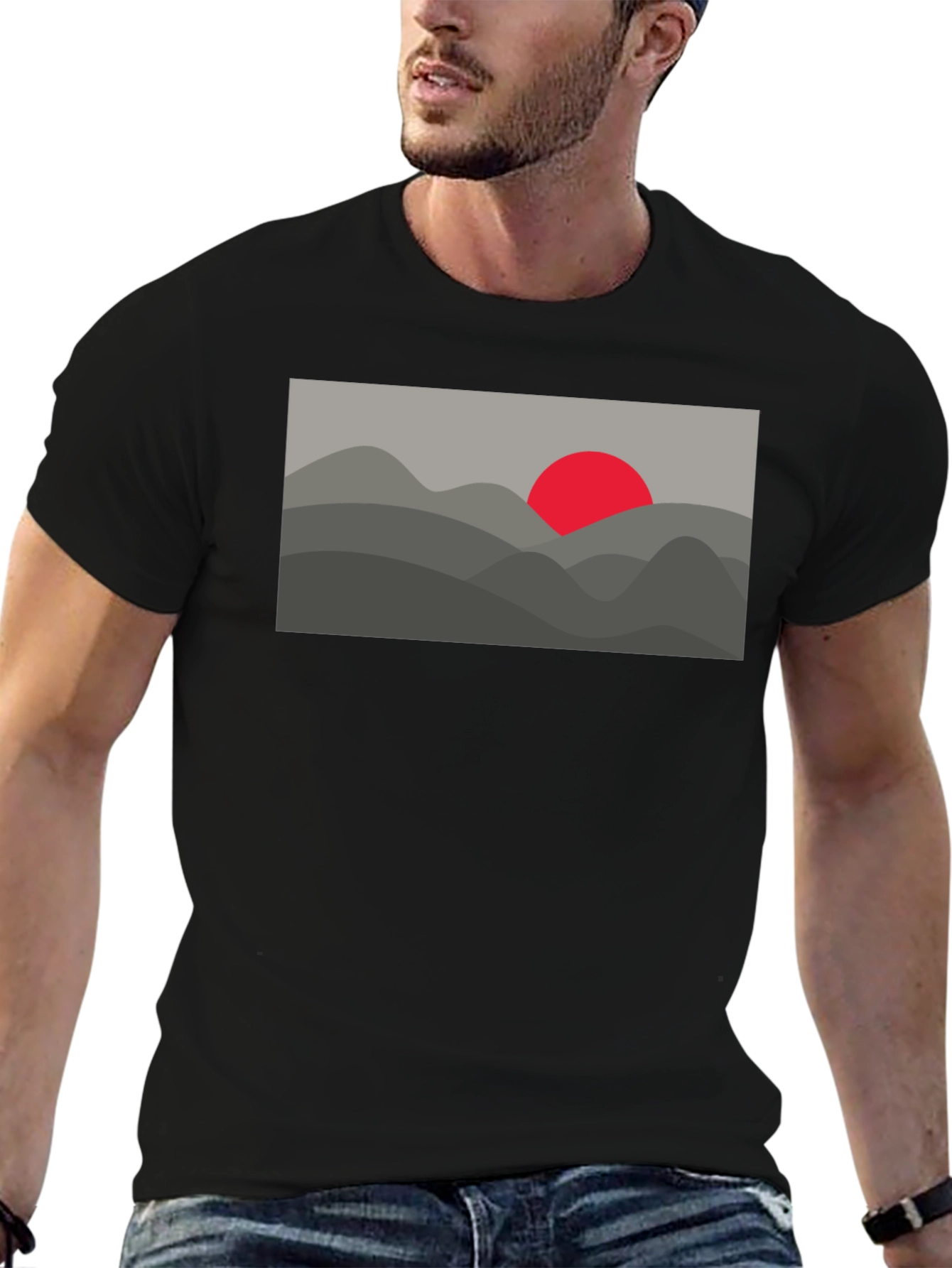 Abstract Mountain Sunset Graphic Tee