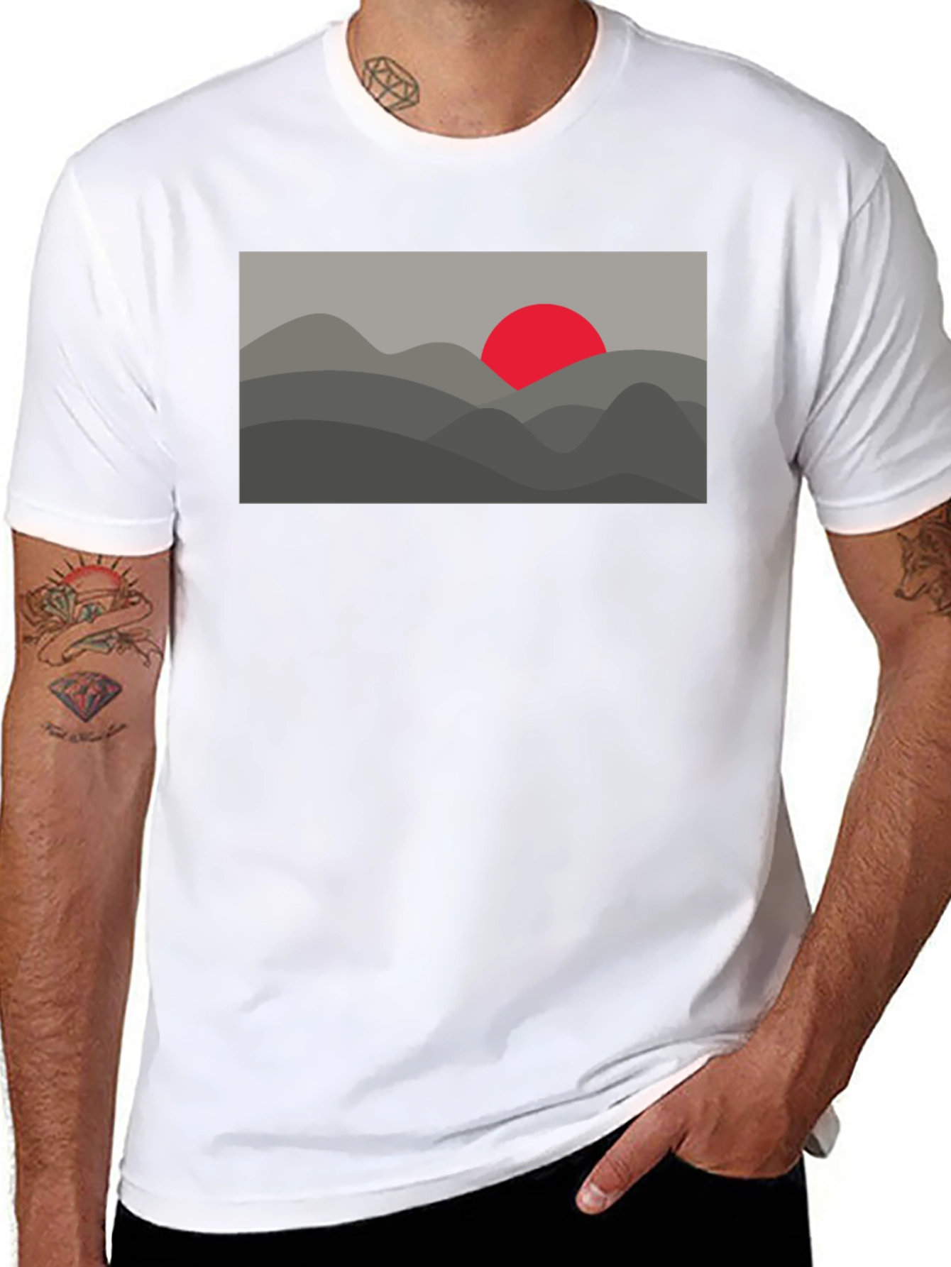 Abstract Mountain Sunset Graphic Tee