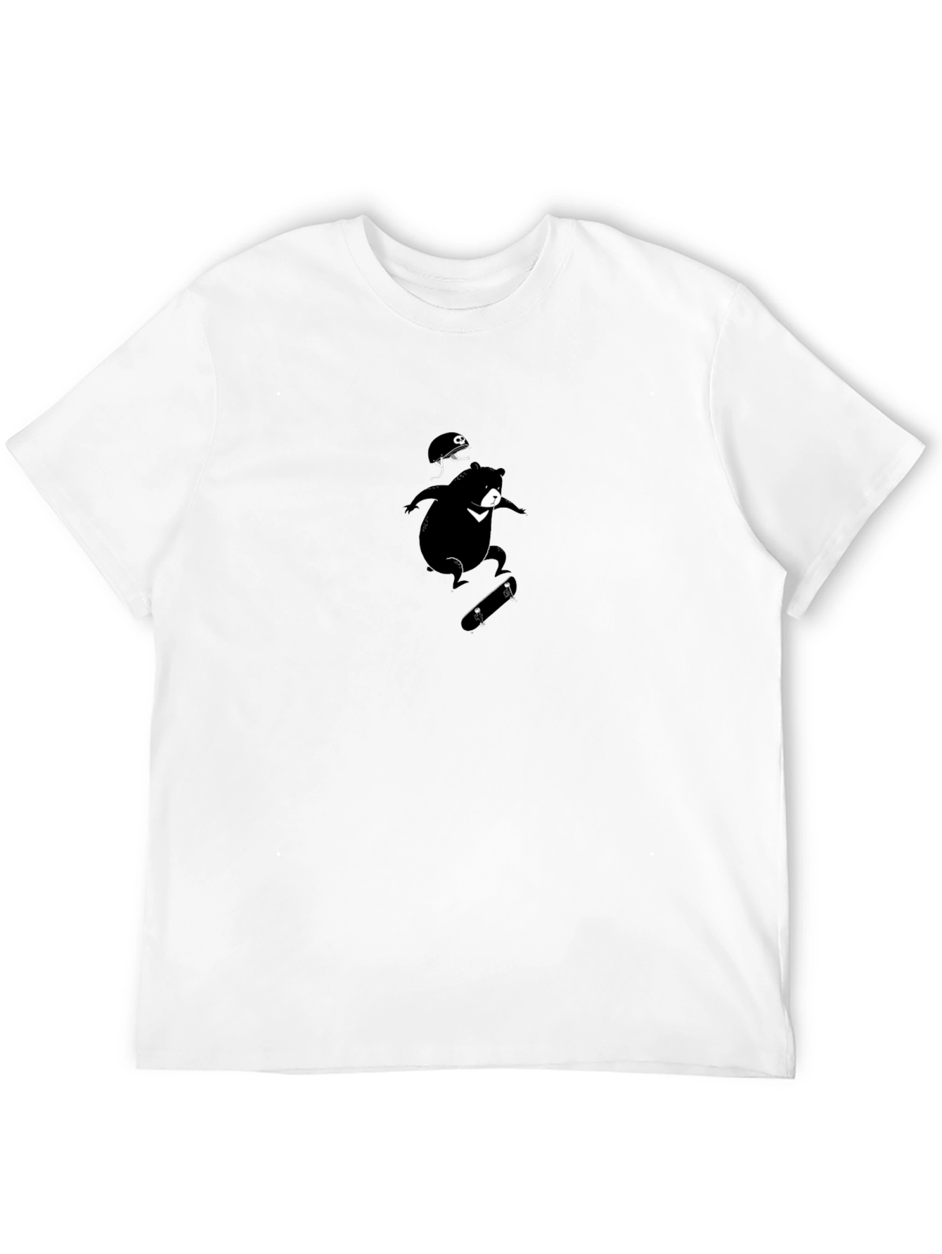 Skateboarding Bear T-Shirt - Cool Black Tee