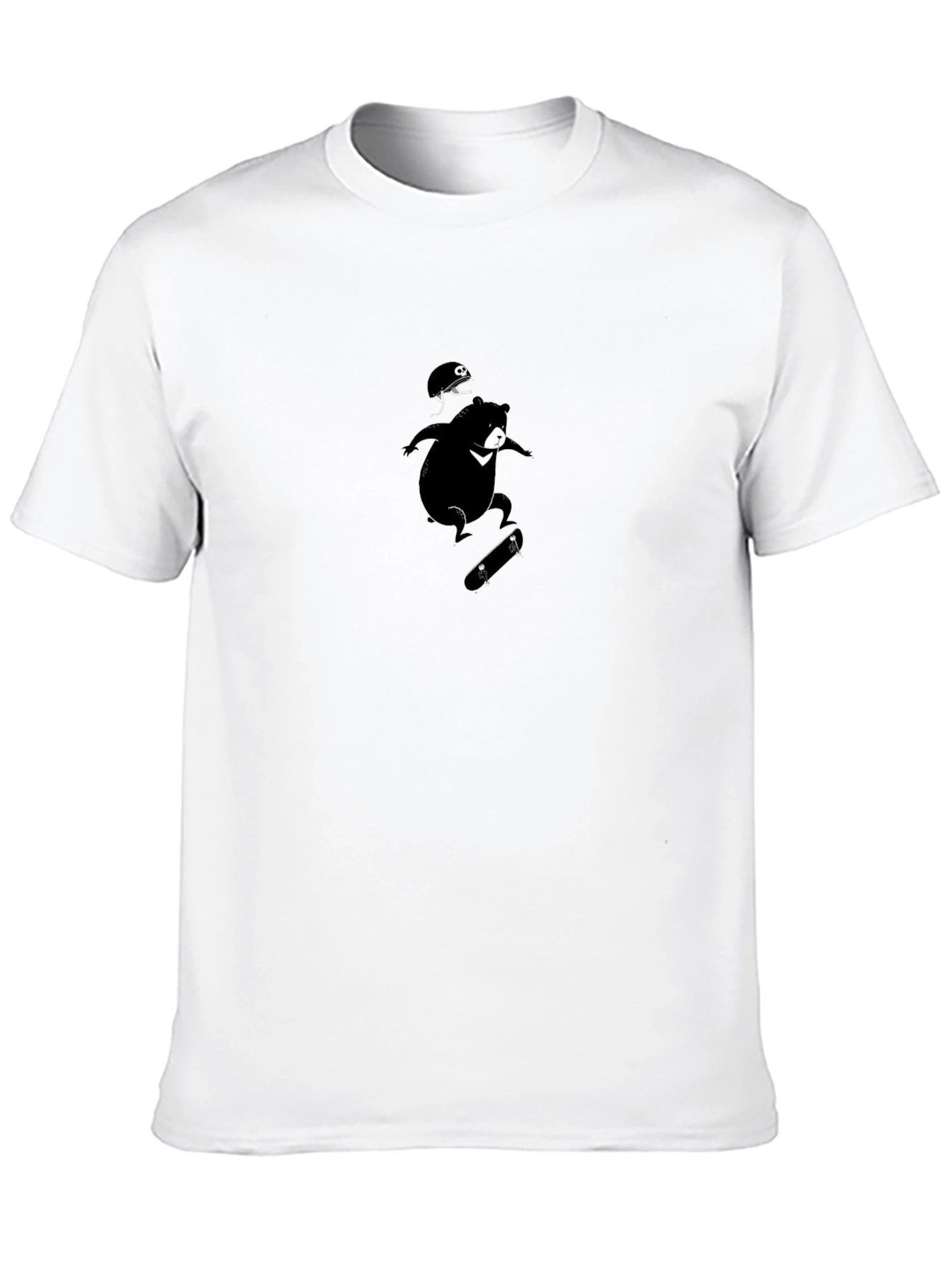 Skateboarding Bear T-Shirt - Cool Black Tee