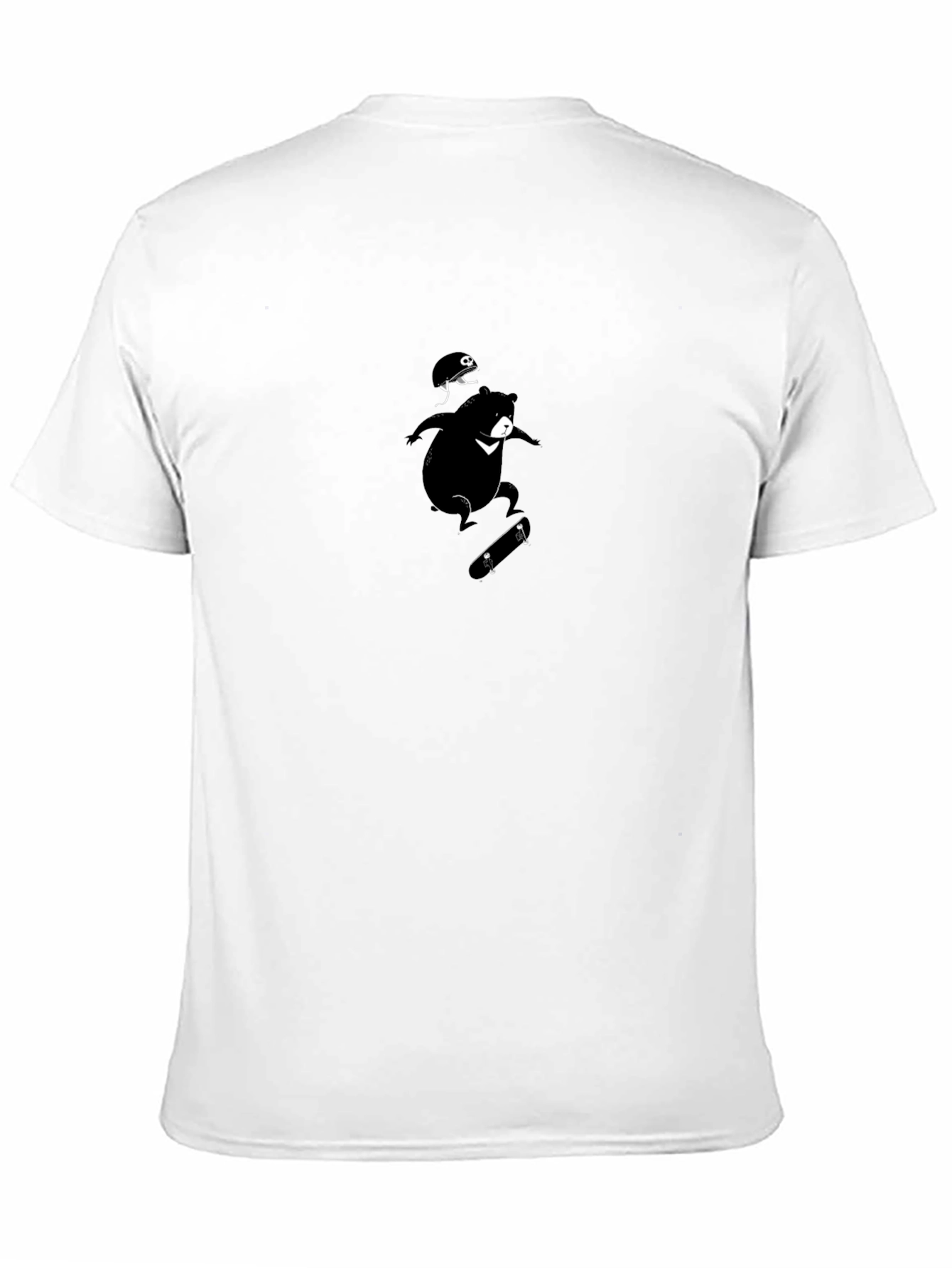 Skateboarding Bear T-Shirt - Cool Black Tee