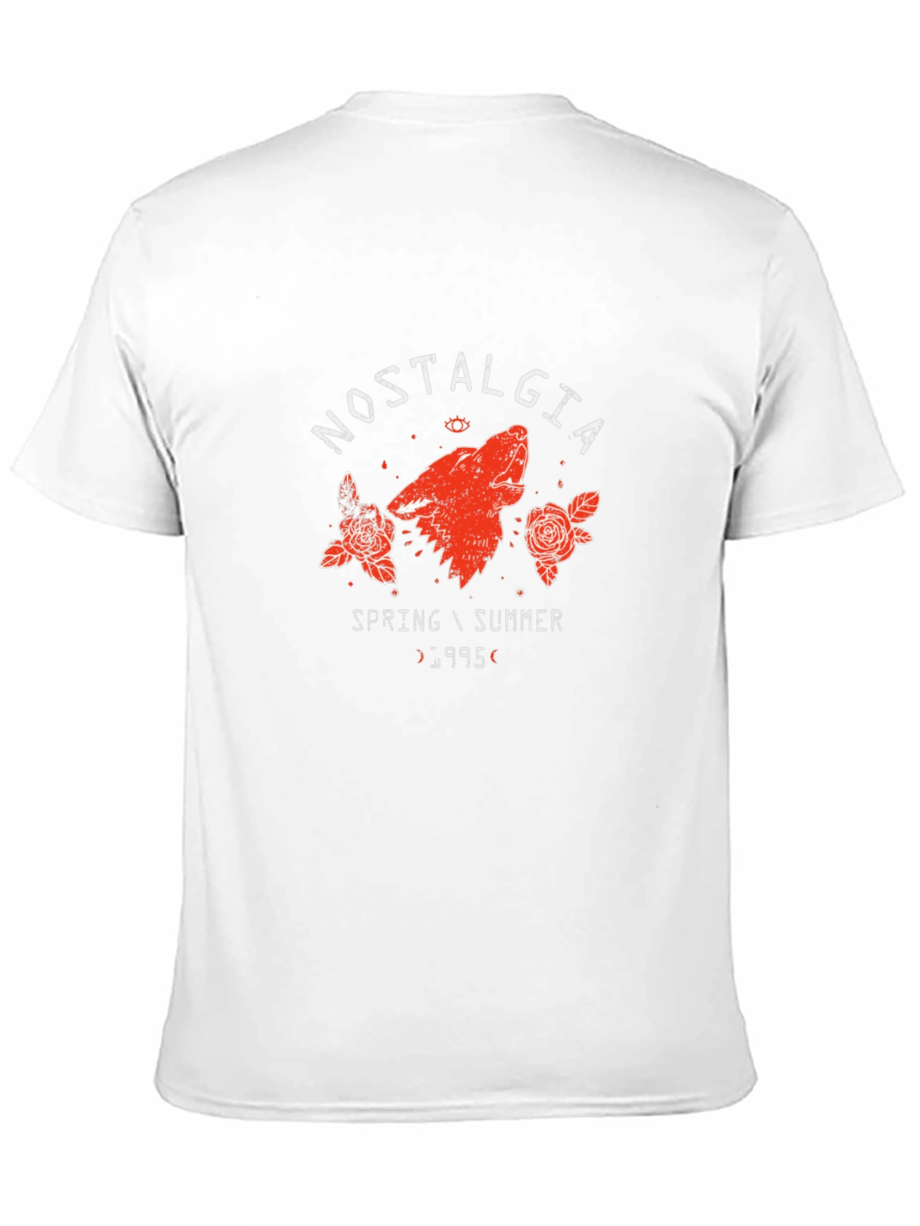 Nostalgia Wolf Graphic Print Black T-Shirt