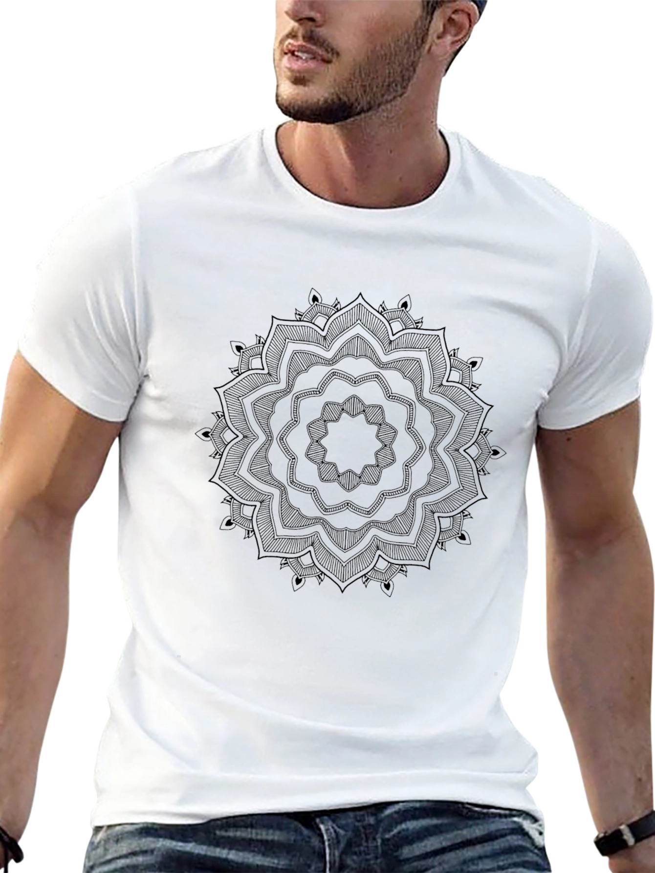 Black Mandala Graphic T-Shirt