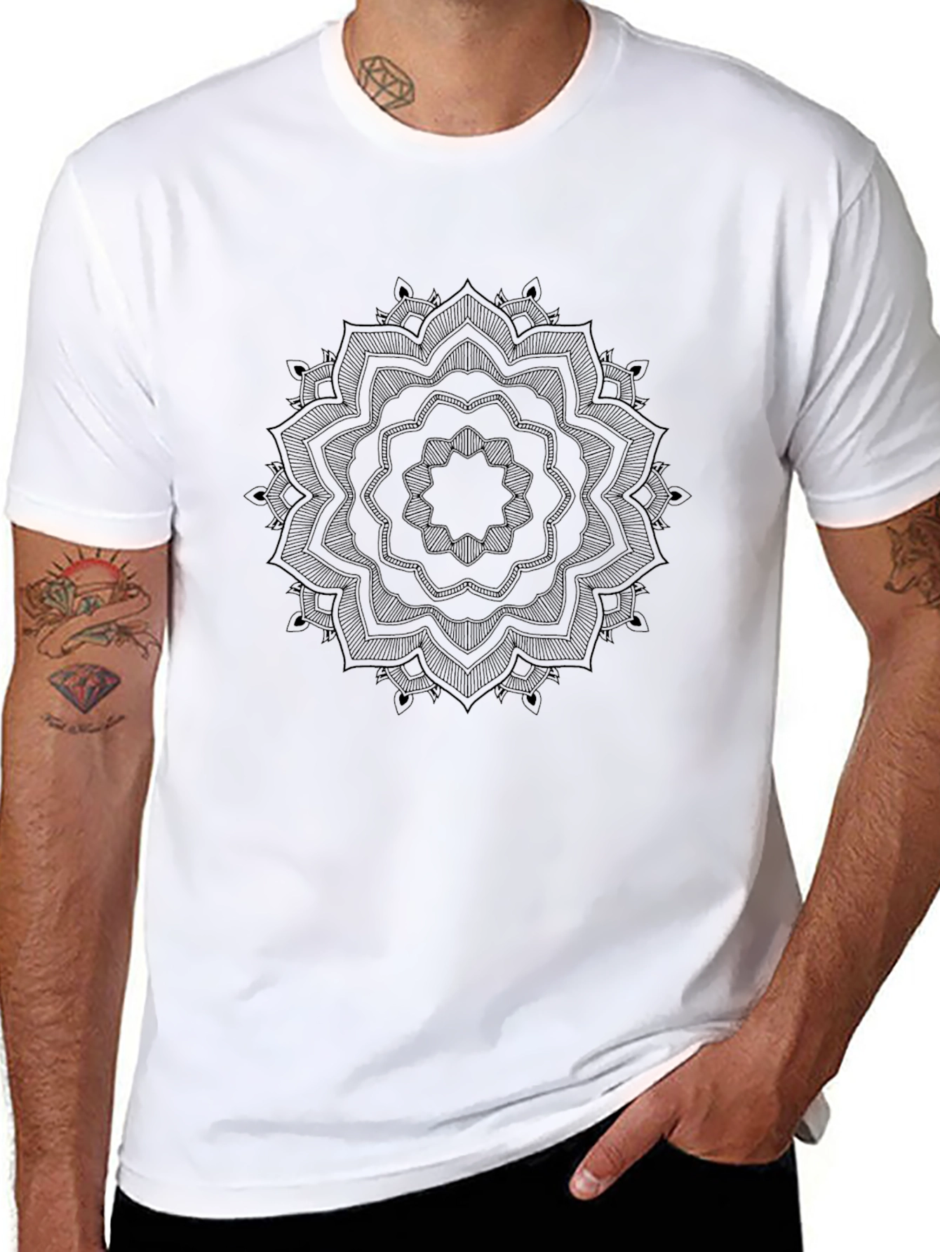 Black Mandala Graphic T-Shirt