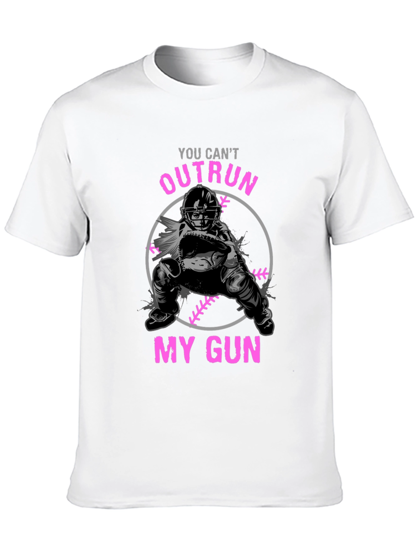 You Cant Outrun My Gun Baseball T-Shirt