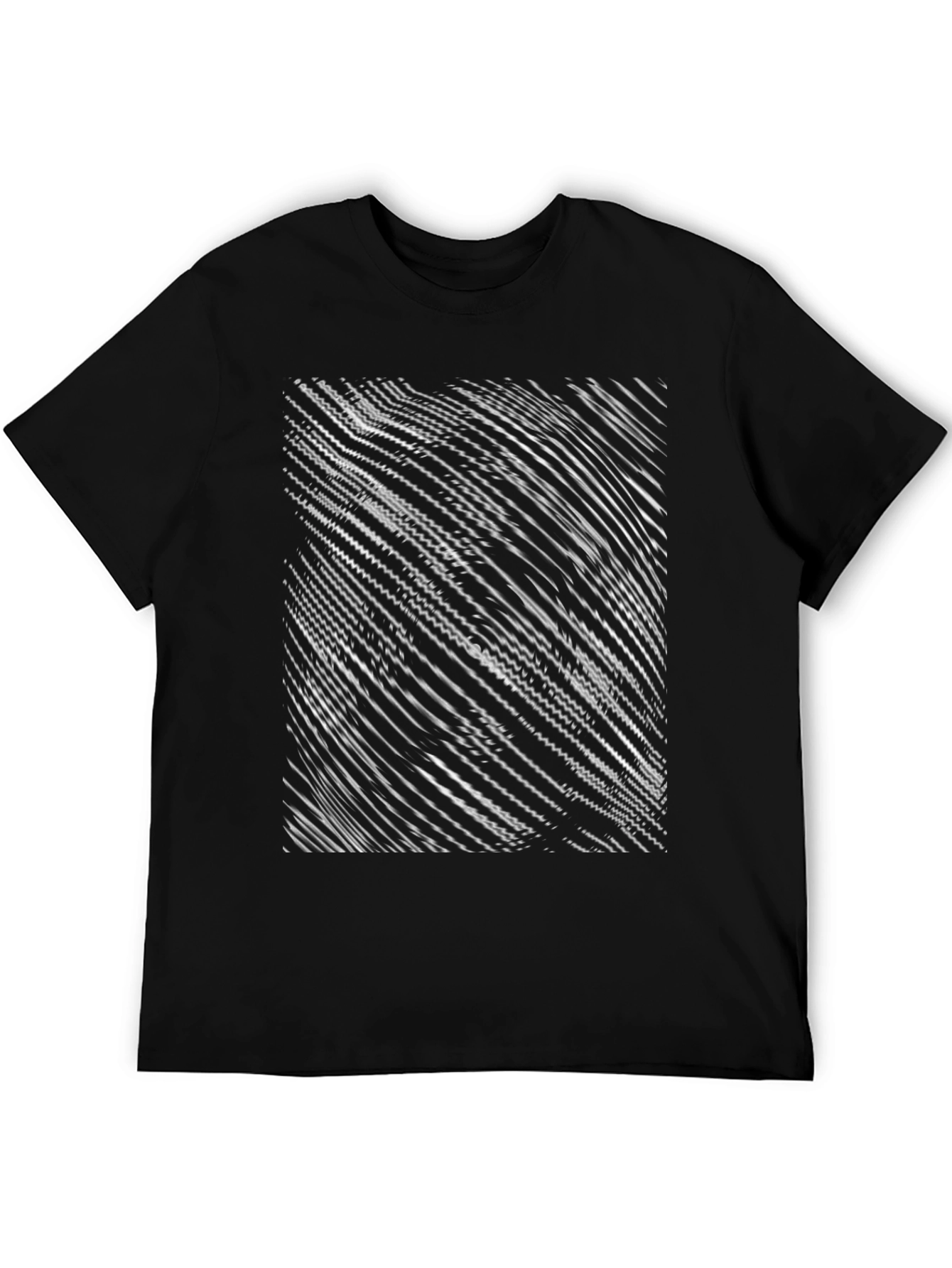 Abstract Line Art Graphic Black T-Shirt