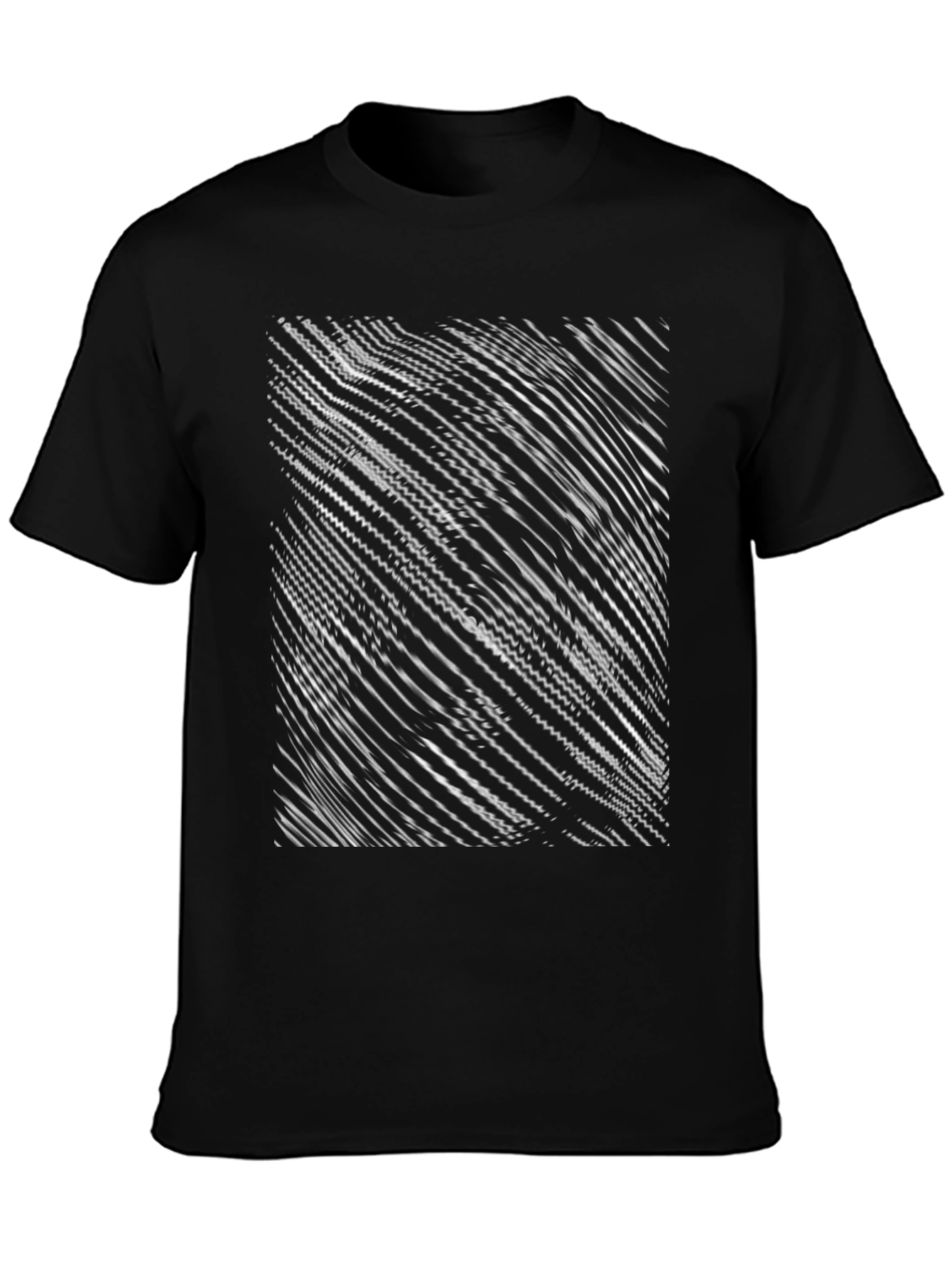 Abstract Line Art Graphic Black T-Shirt