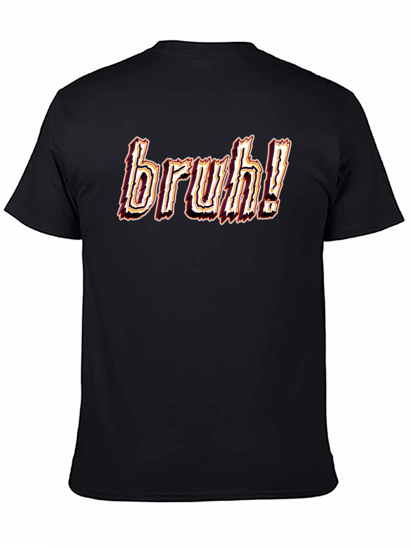 Bruh! Graphic Tee - Black Cotton Blend