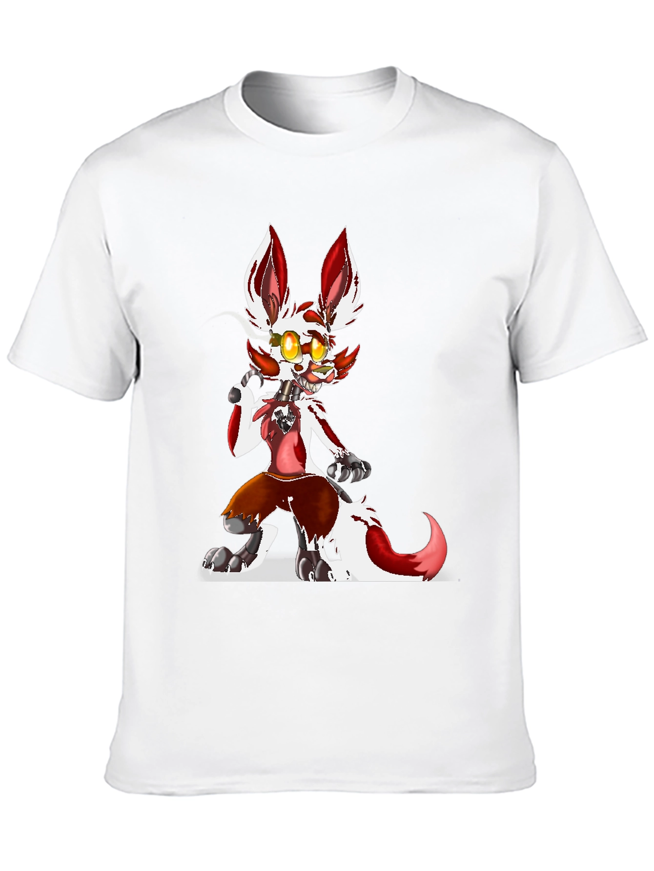 FNAF Foxy Character Graphic Tee - Black Cotton Blend