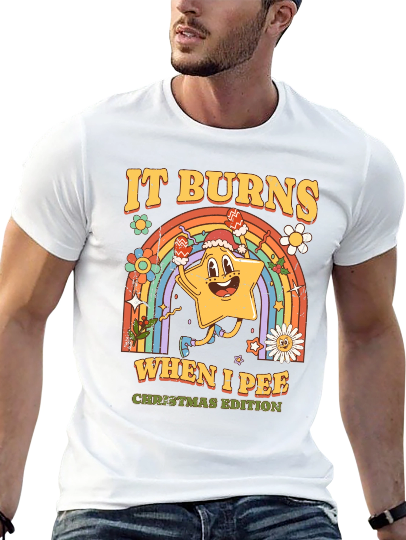 It Burns When I Pee Christmas Edition Black T-Shirt