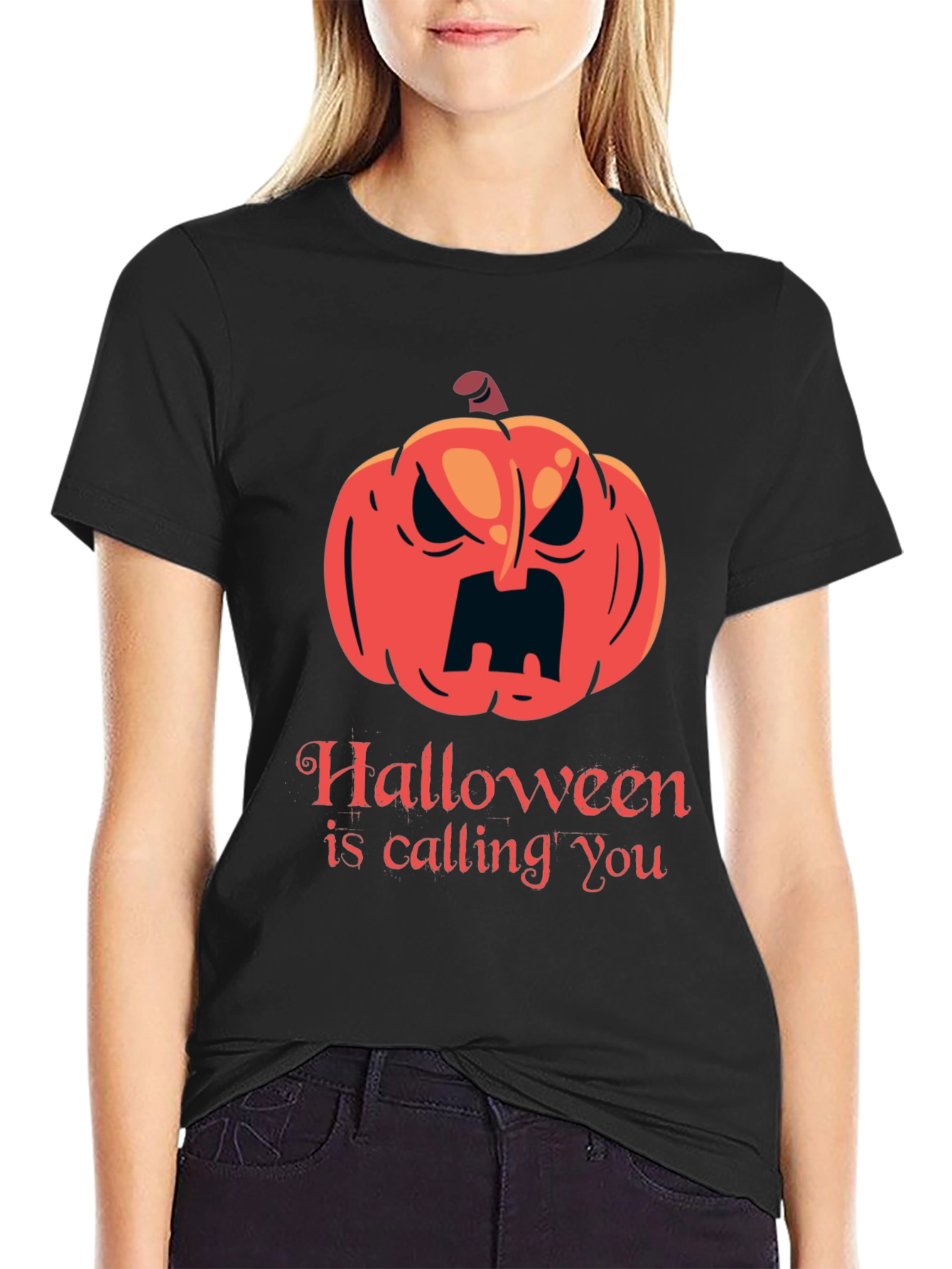 Halloween Calling Pumpkin Graphic Tee