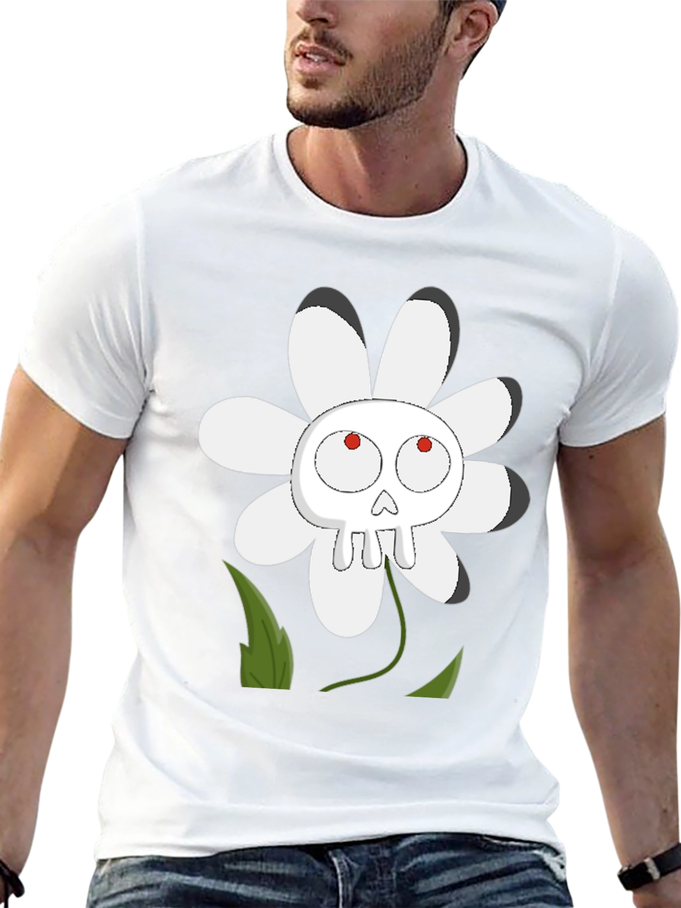 Skull Flower Graphic T-Shirt - Dark Humor Tee