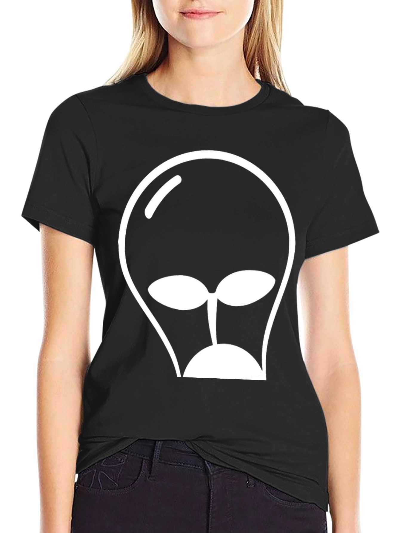 Alien Head Graphic Tee - Black T-Shirt
