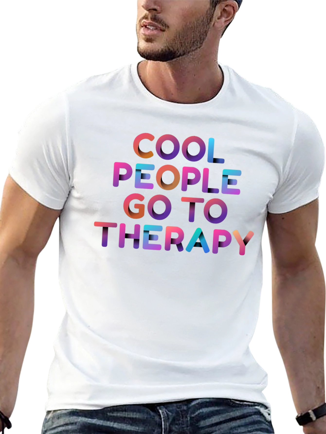 Cool People Go To Therapy Graphic Tee - Black