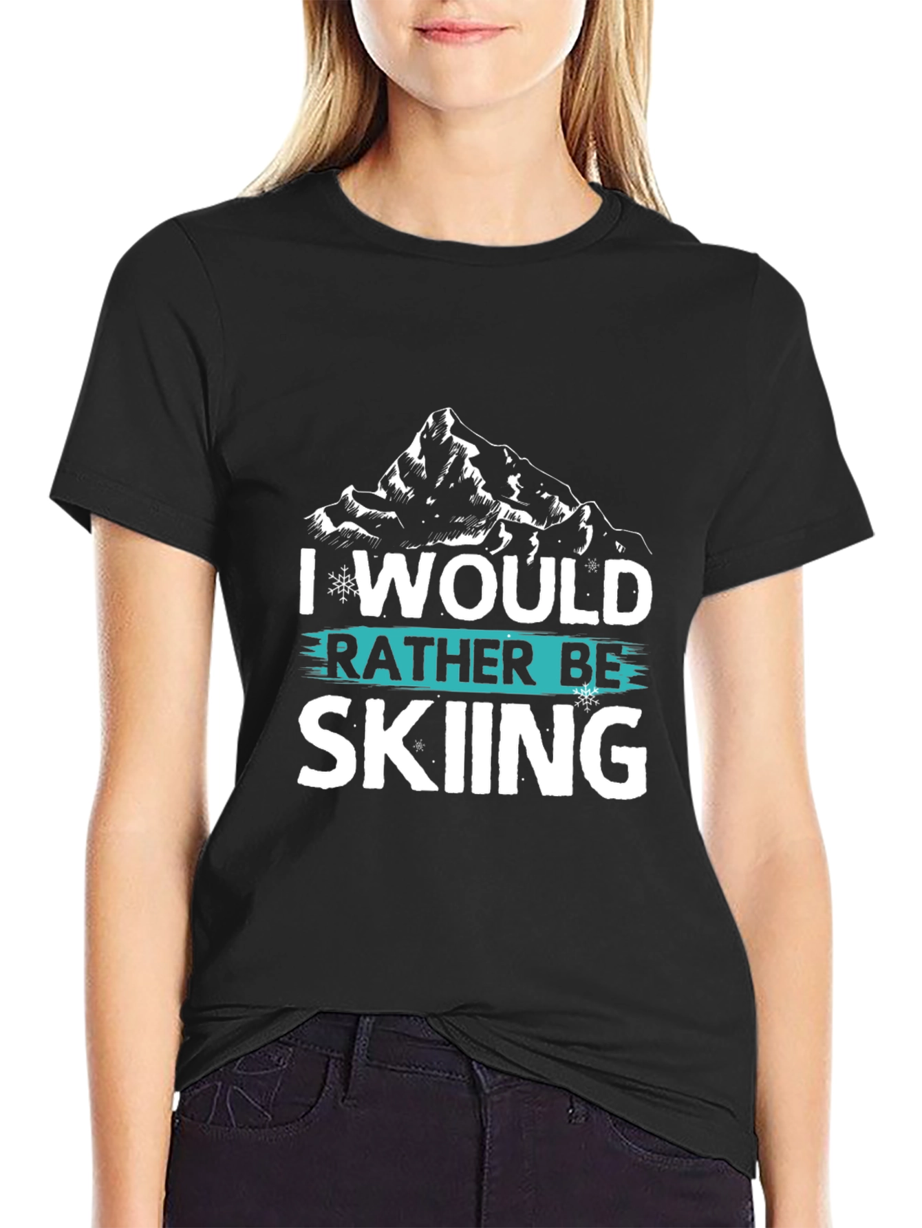 I Would Rather Be Skiing T-Shirt - Mountain Design