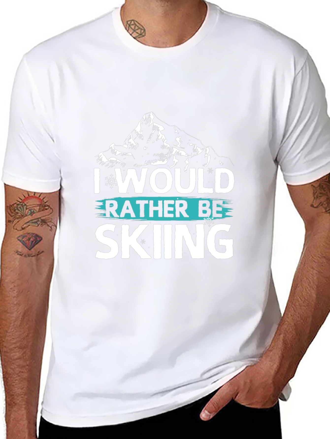 I Would Rather Be Skiing T-Shirt - Mountain Design