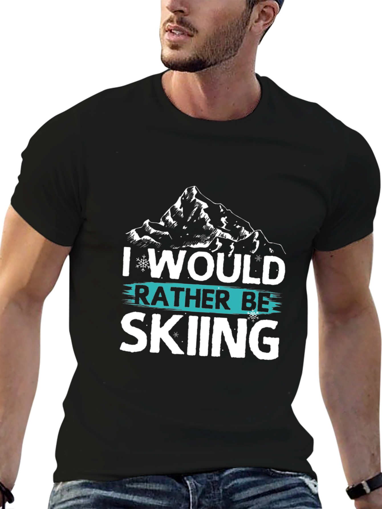 I Would Rather Be Skiing T-Shirt - Mountain Design