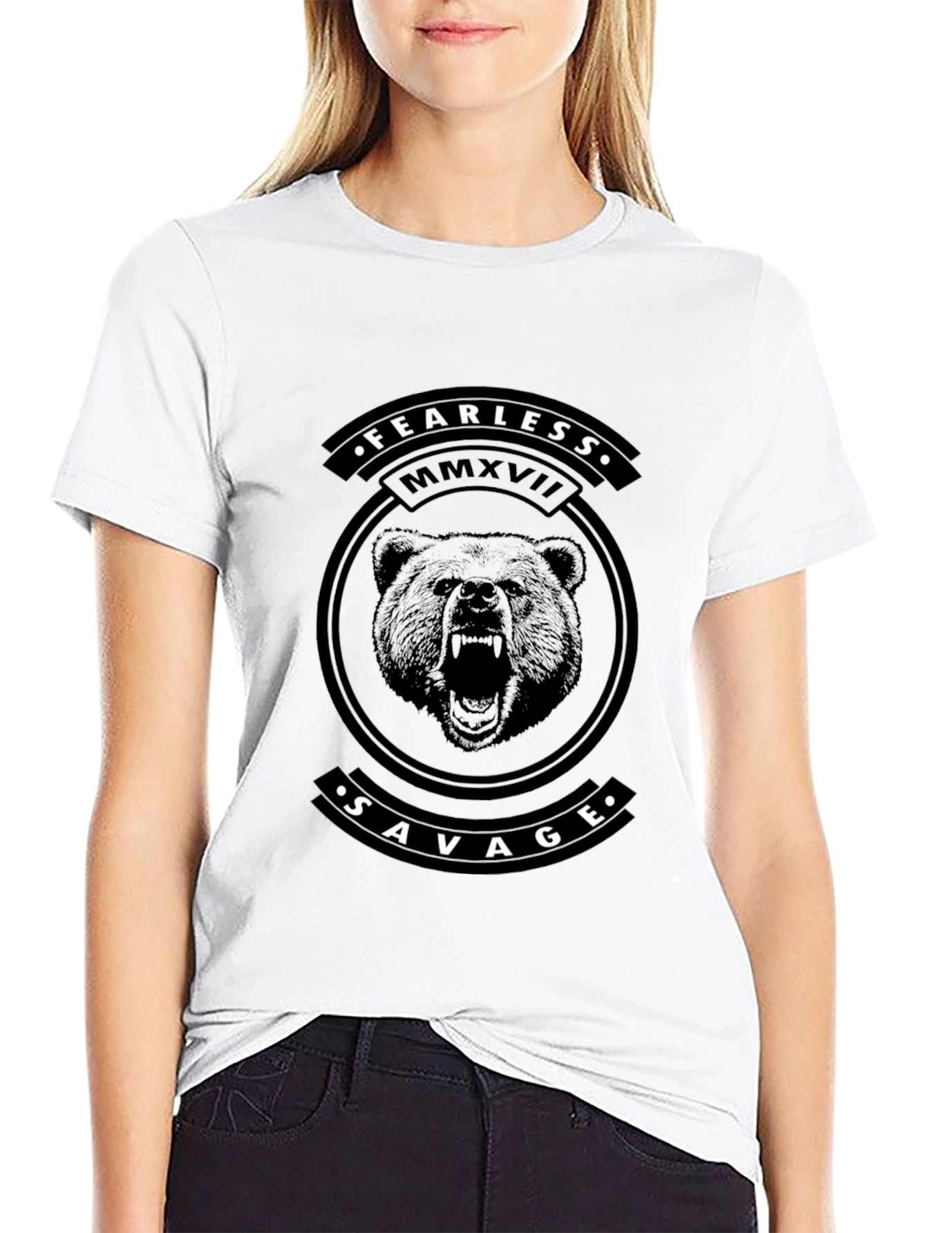 Fearless Savage Bear Graphic T-Shirt