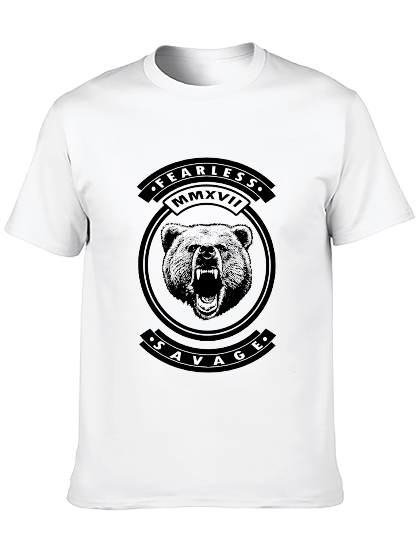 Fearless Savage Bear Graphic T-Shirt