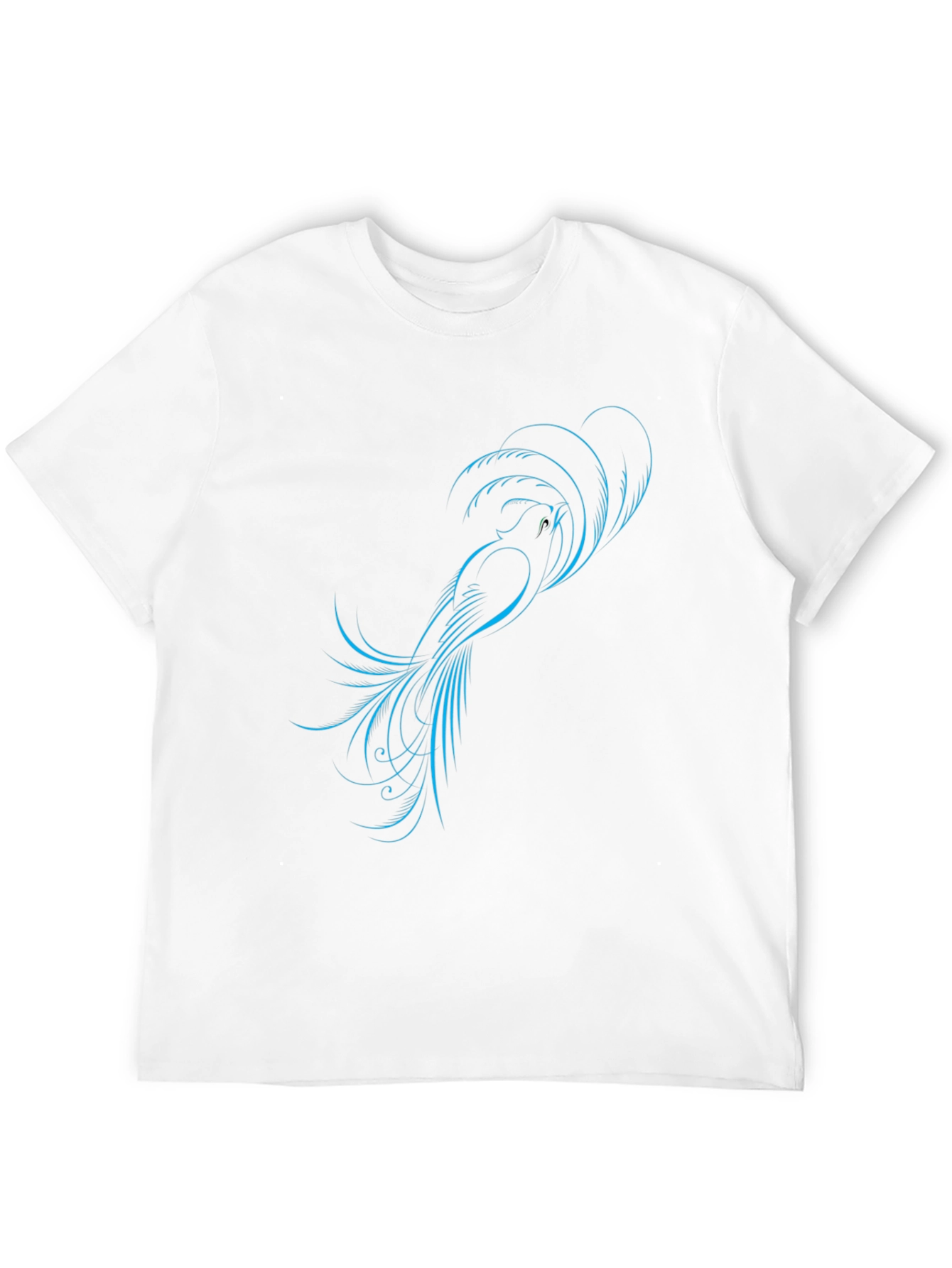 Stylish Black T-Shirt with Blue Bird Design