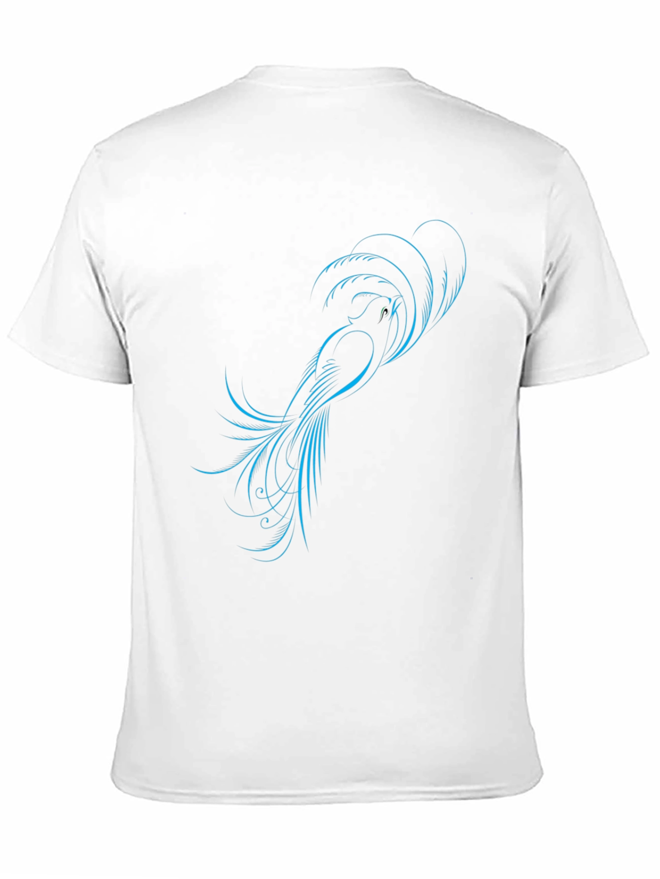 Stylish Black T-Shirt with Blue Bird Design
