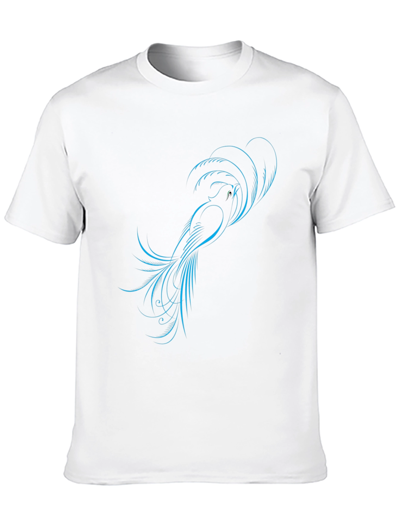 Stylish Black T-Shirt with Blue Bird Design