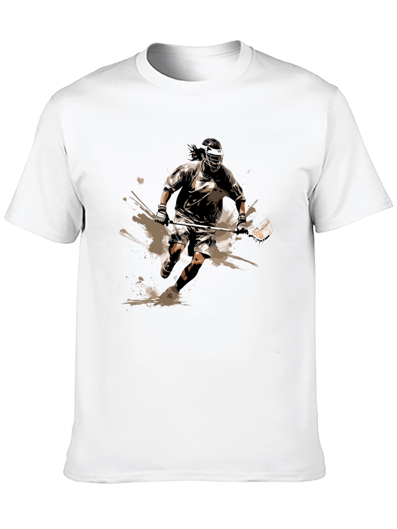 Lacrosse Player Graphic Tee - Black Cotton Comfort