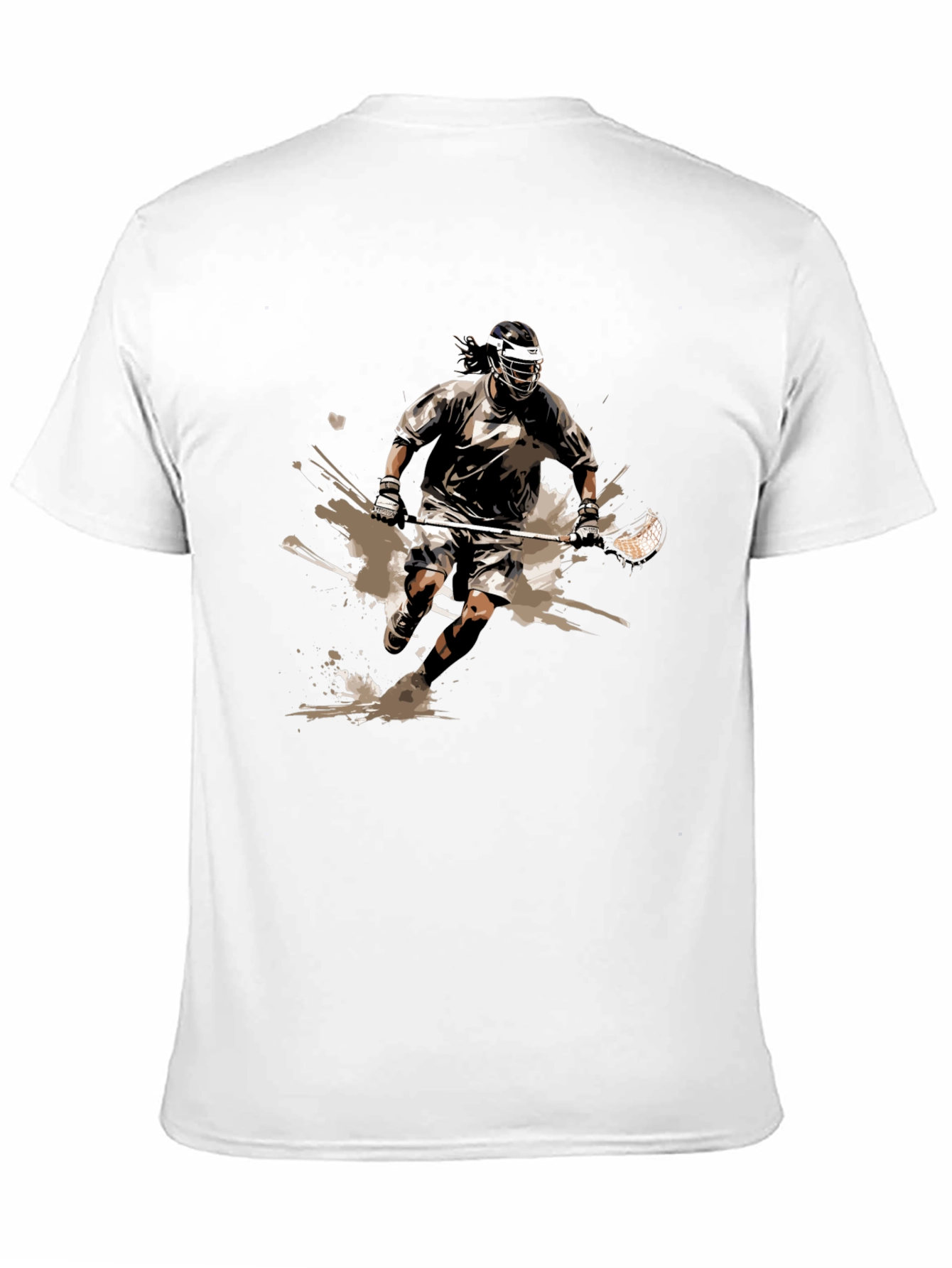 Lacrosse Player Graphic Tee - Black Cotton Comfort