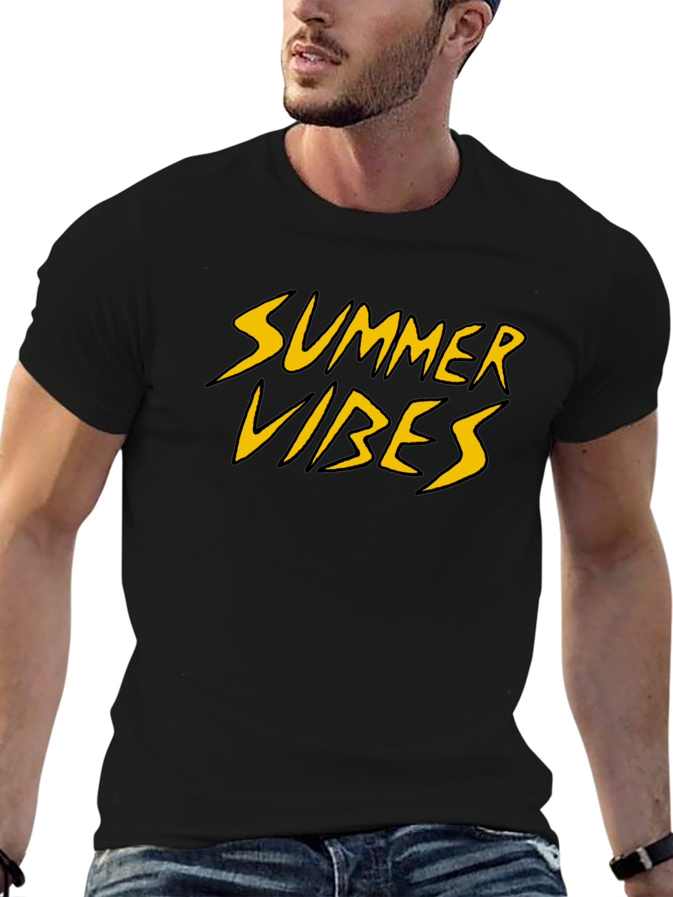 Summer Vibes Graphic Tee - Black