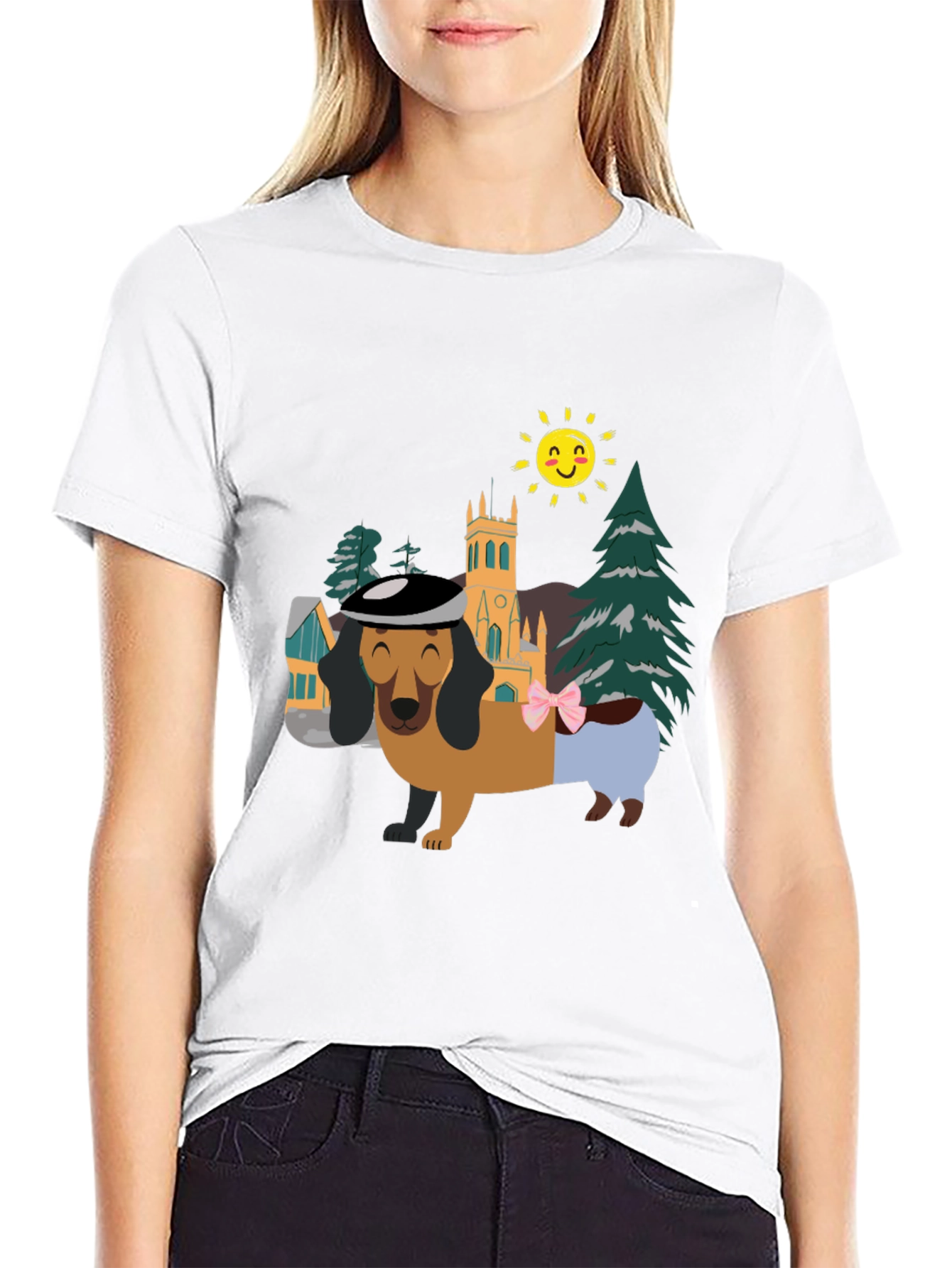 Dachshund Landscape Graphic Tee - Stylish & Fun!