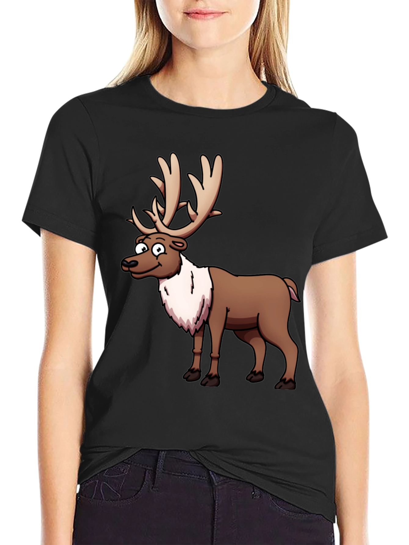 Reindeer Graphic T-Shirt - Festive Casual Wear