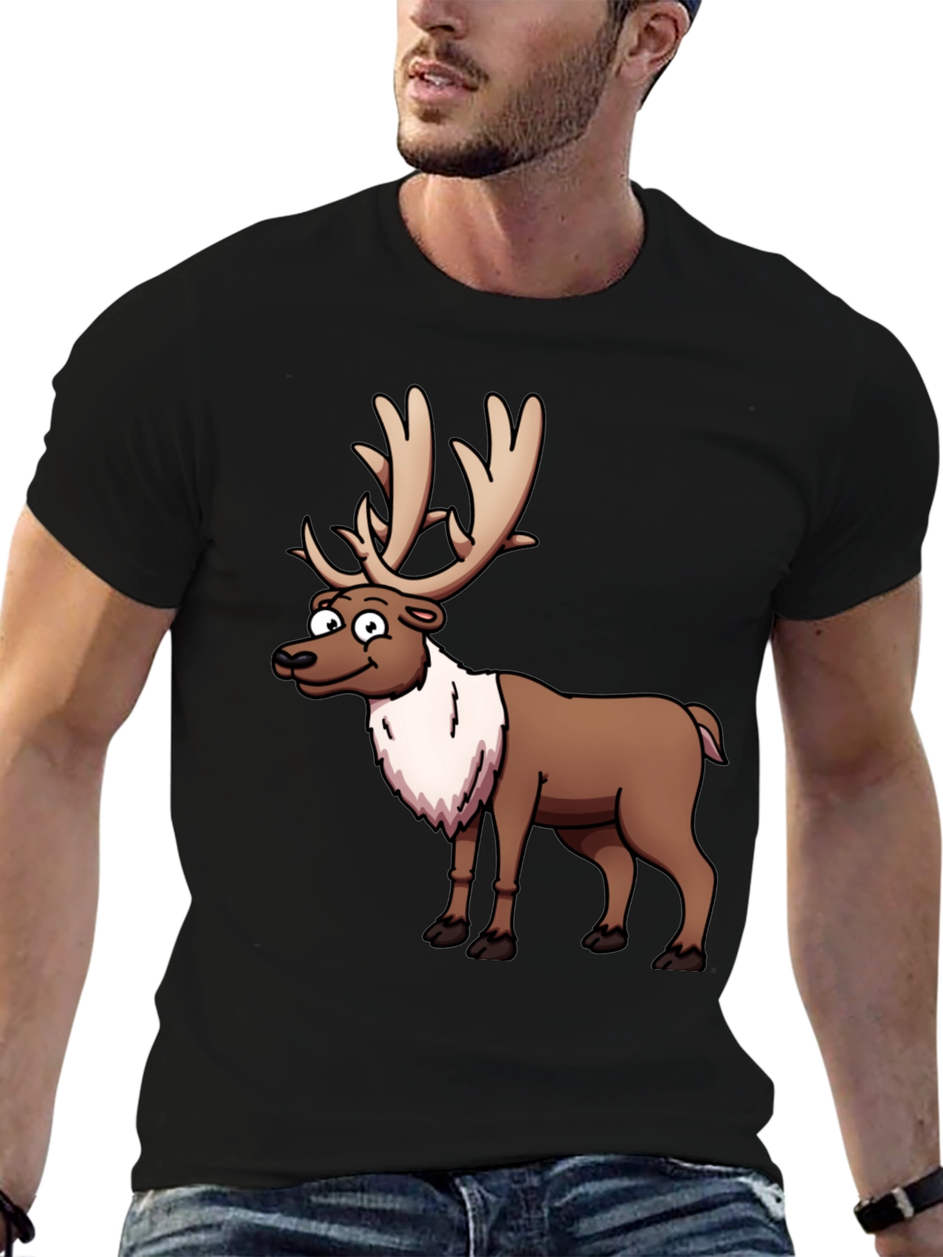 Reindeer Graphic T-Shirt - Festive Casual Wear
