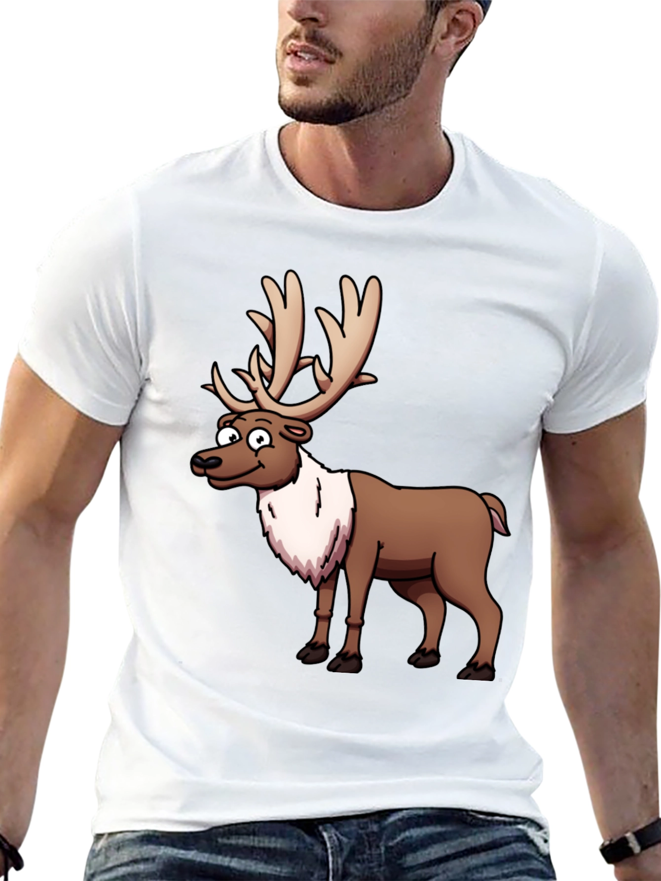 Reindeer Graphic T-Shirt - Festive Casual Wear