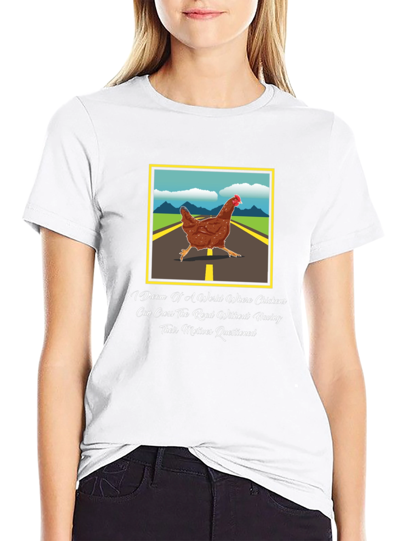 Chicken Crossing T-Shirt: Why Did The Chicken Cross?