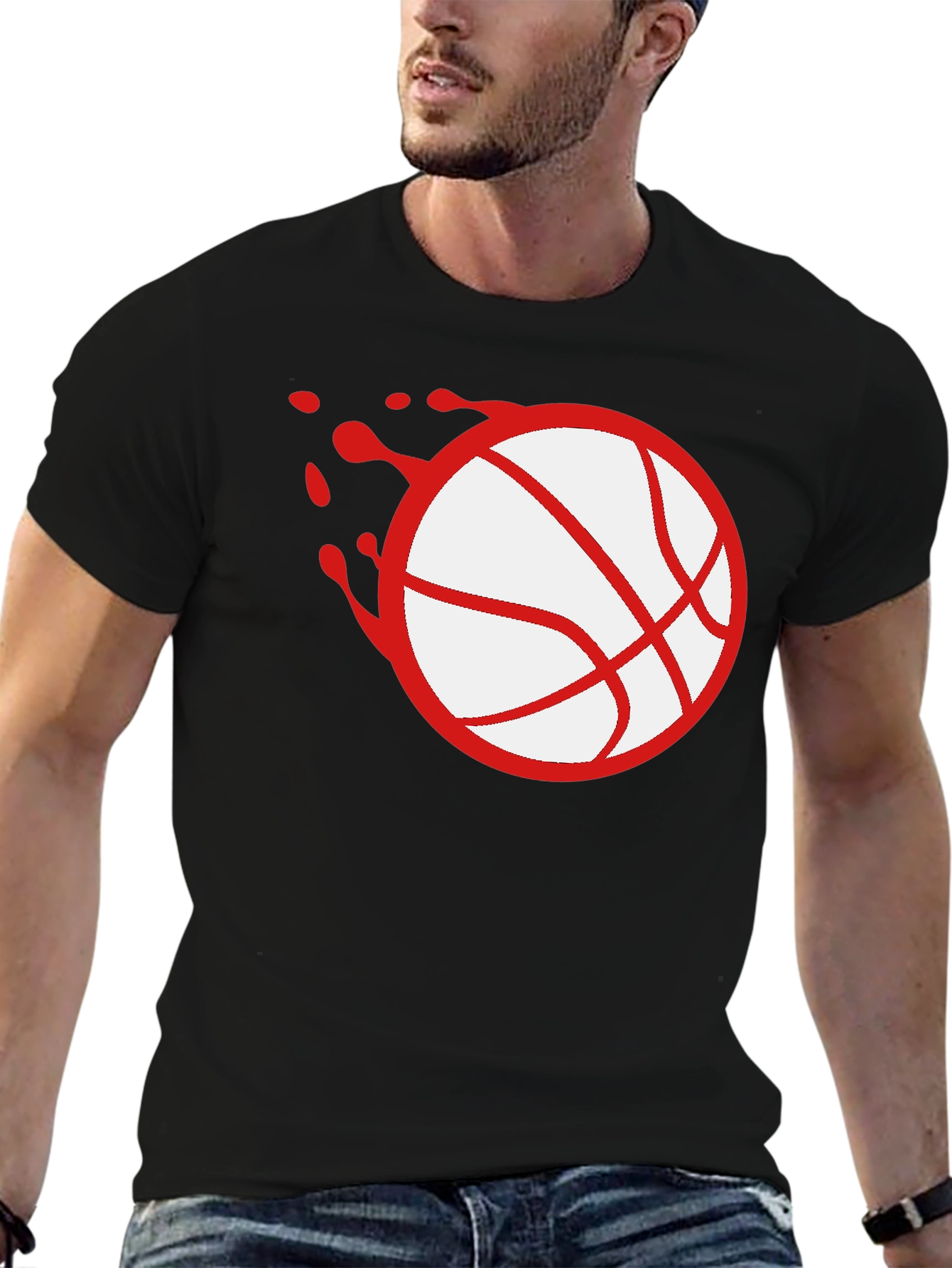Basketball Splash Graphic Tee - Black