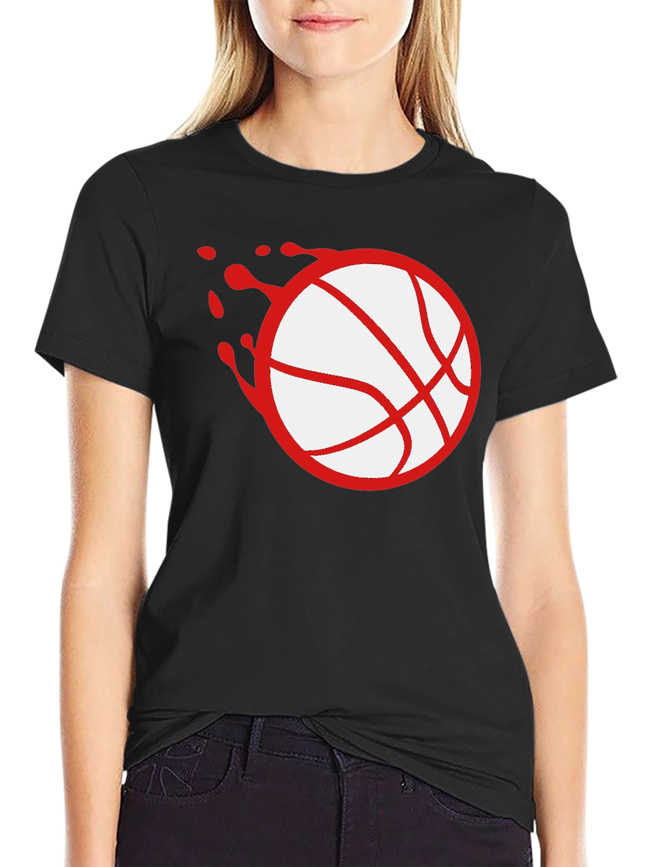 Basketball Splash Graphic Tee - Black
