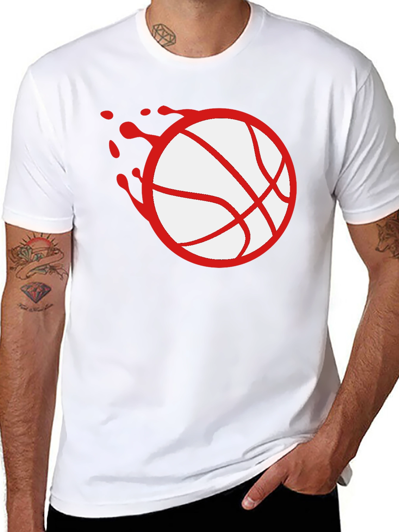 Basketball Splash Graphic Tee - Black