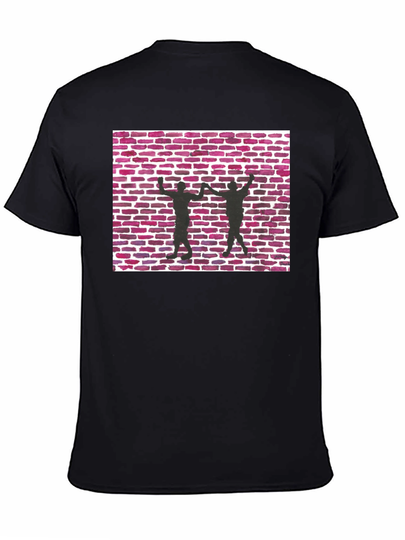 Brick Wall Dance Silhouette Graphic Tee - Black