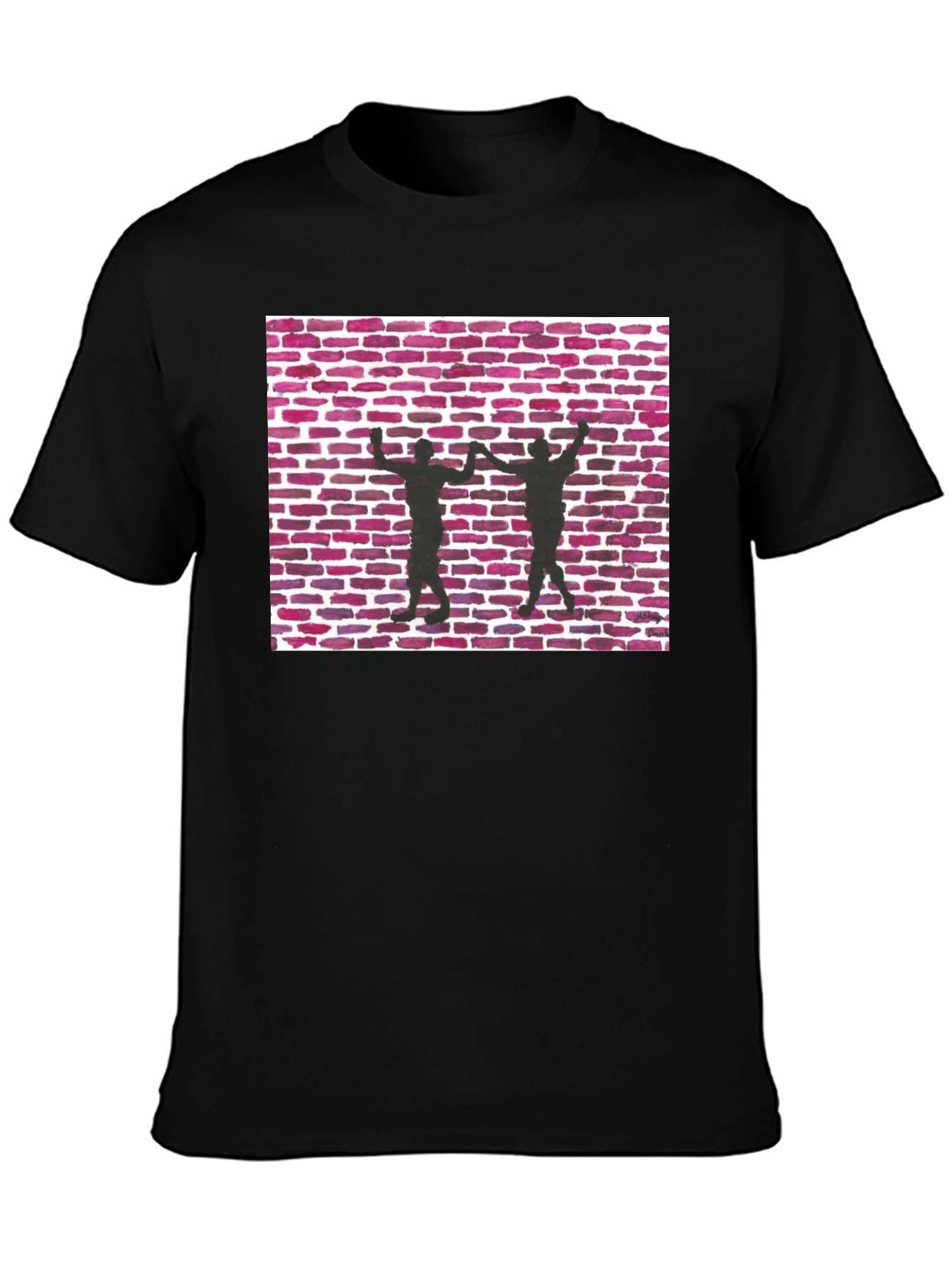 Brick Wall Dance Silhouette Graphic Tee - Black