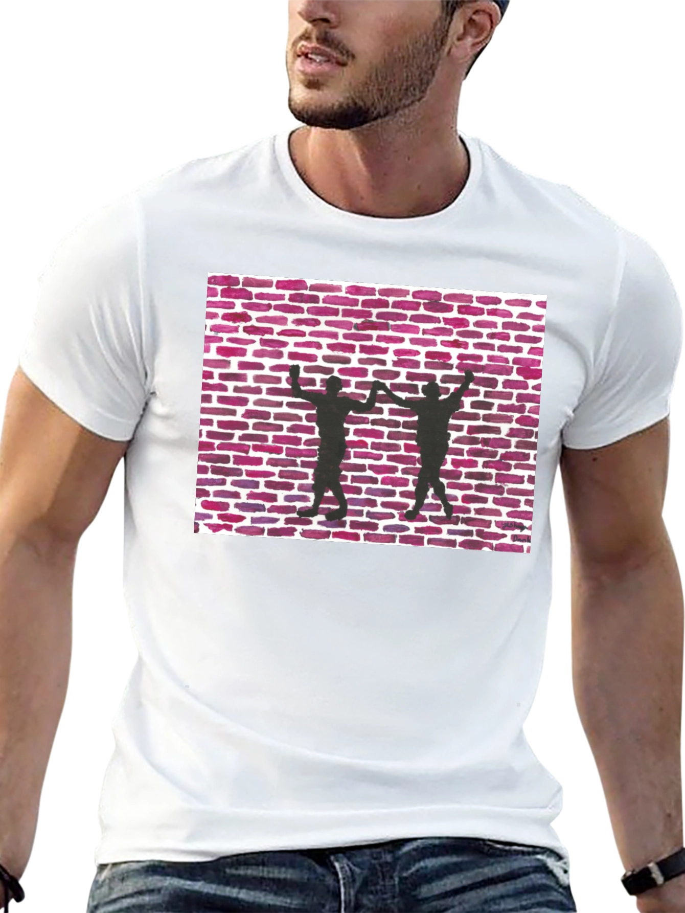 Brick Wall Dance Silhouette Graphic Tee - Black