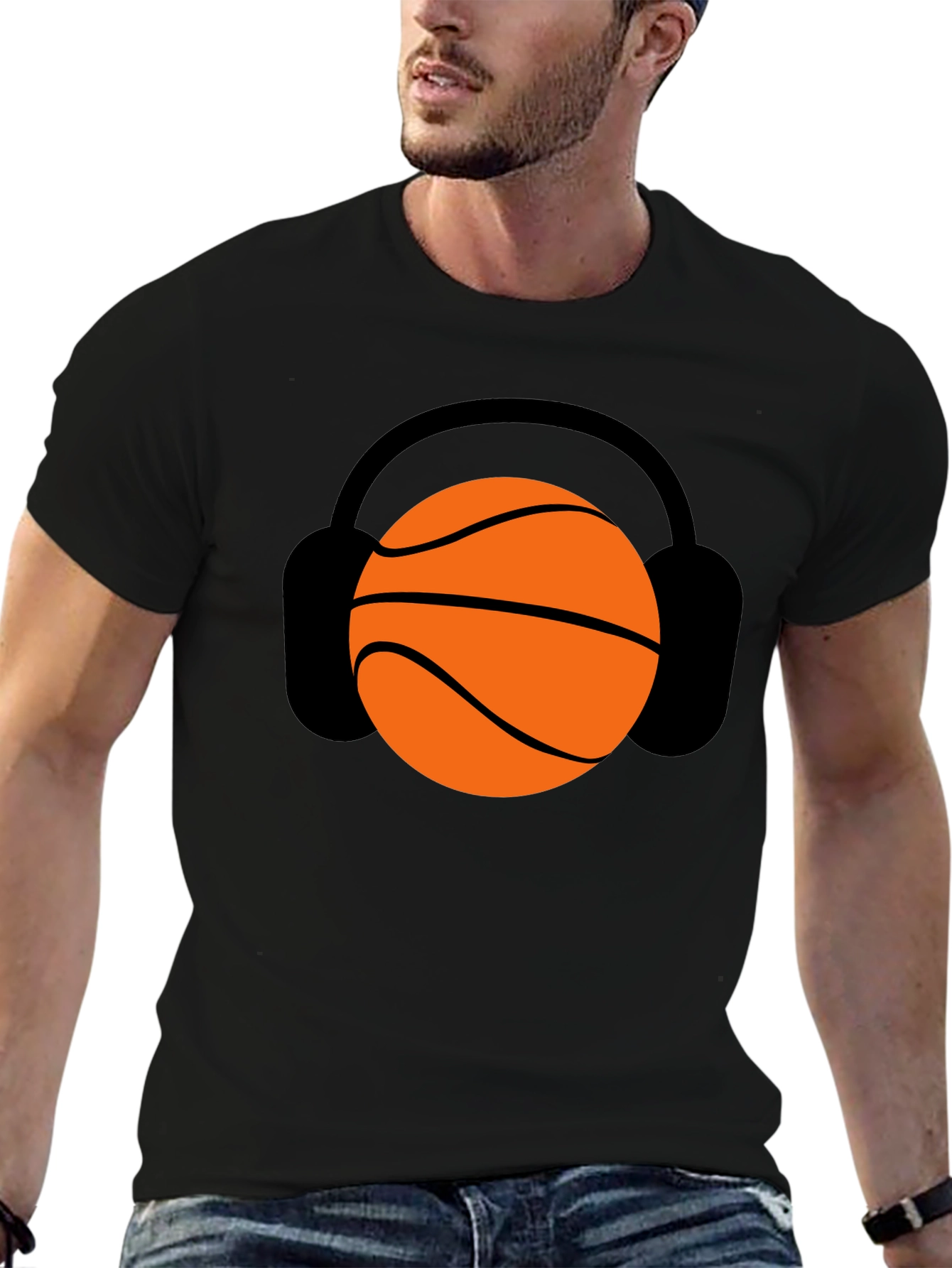 Basketball Headphones Graphic Tee - Stylish Unisex T-Shirt