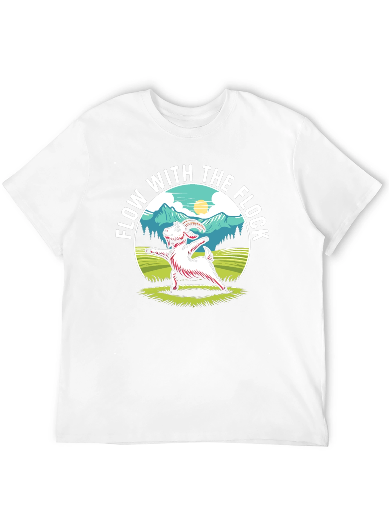 Flow With The Flock Yoga Goat T-Shirt