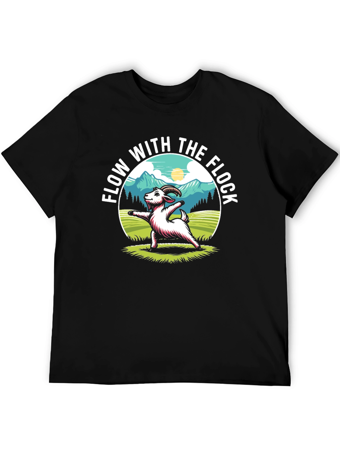 Flow With The Flock Yoga Goat T-Shirt