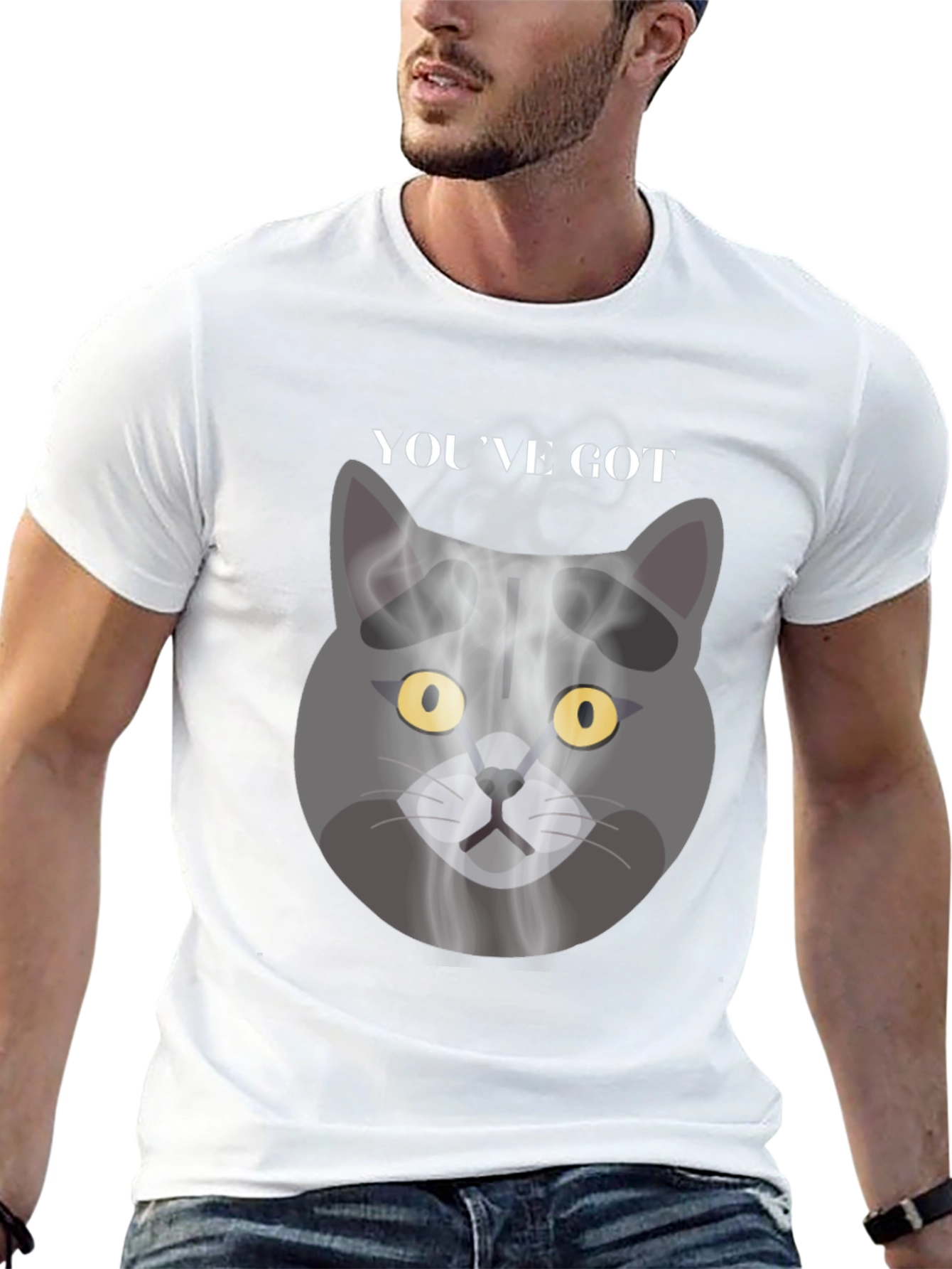 Smoky Cat Graphic Tee - Youve Got Mail Vibes