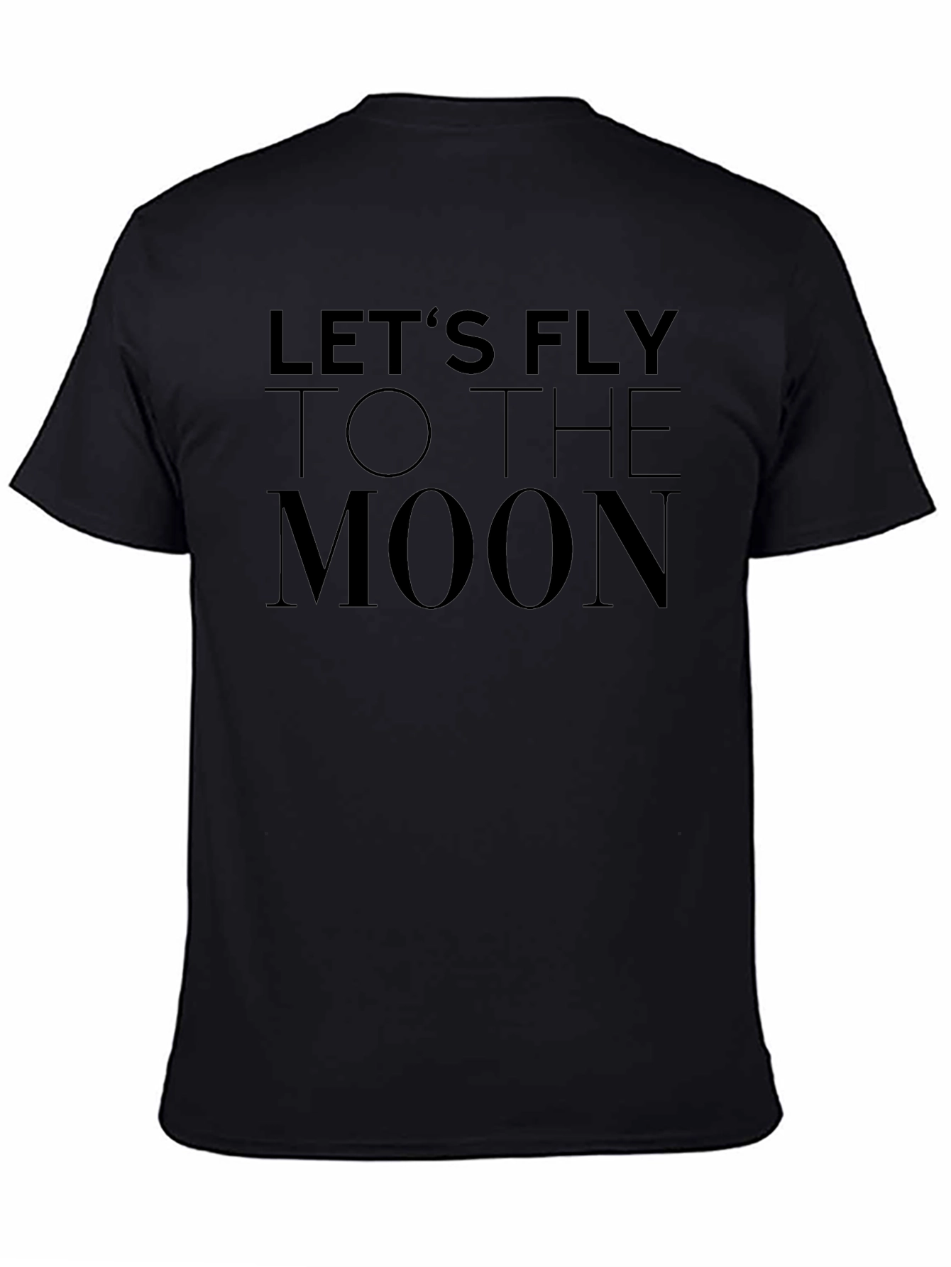 Lets Fly to the Moon Black Graphic Tee
