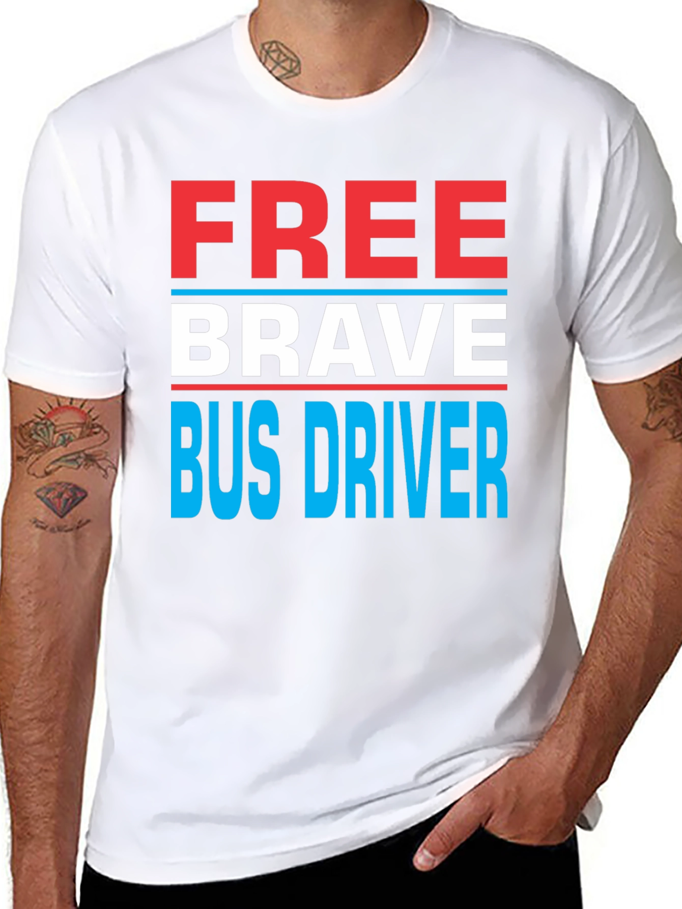Free Brave Bus Driver Graphic Tee