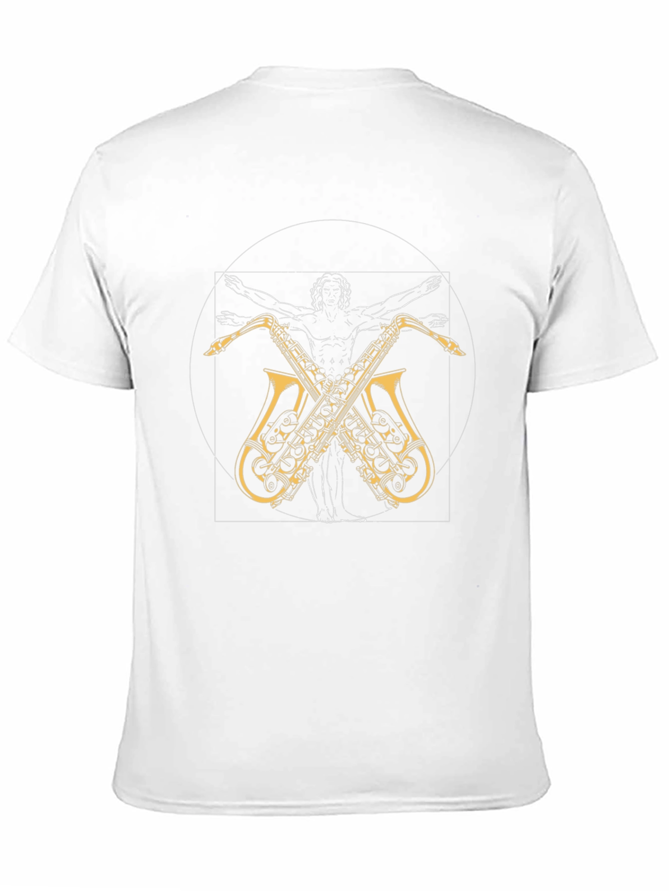 Vitruvian Man Saxophone T-Shirt