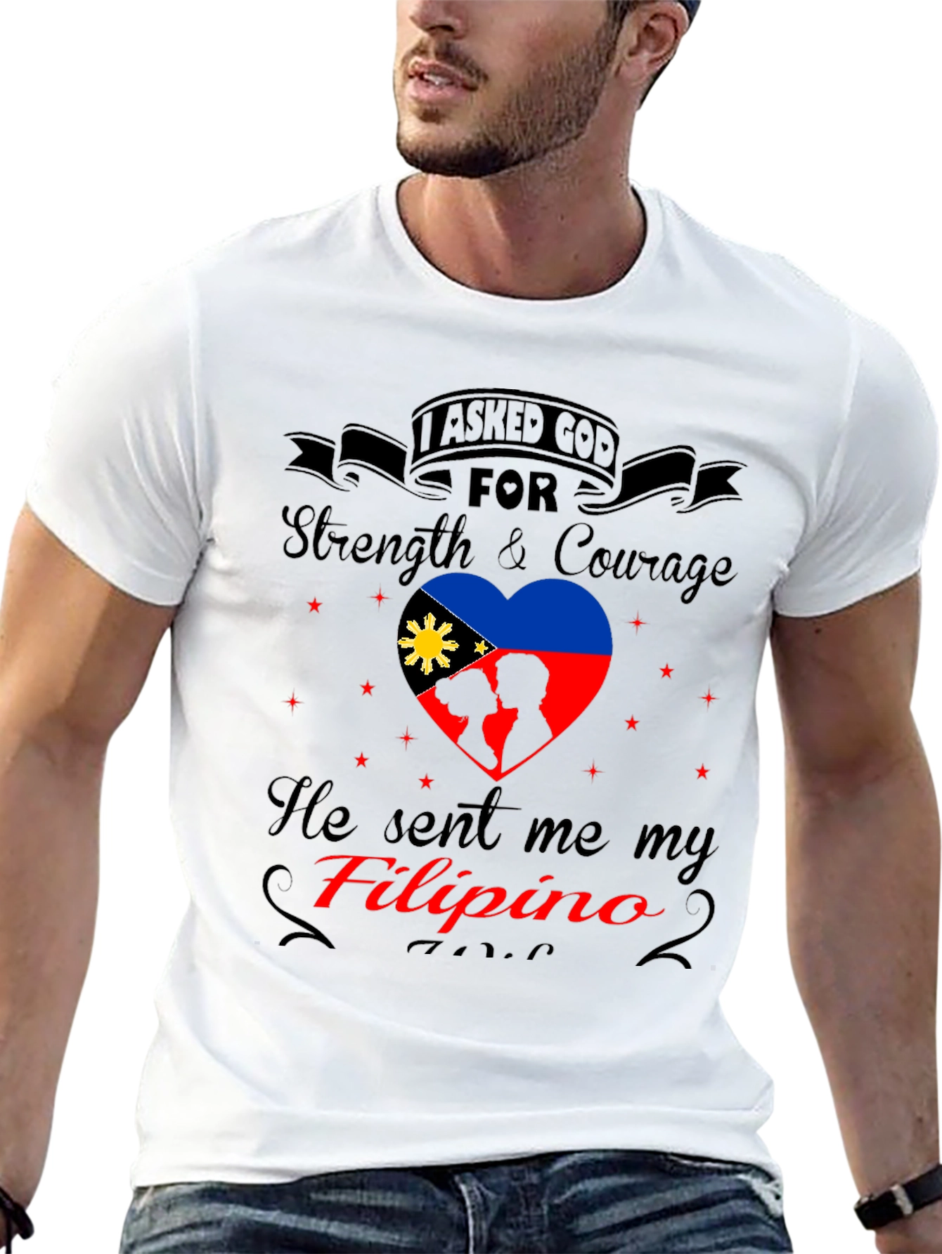 Filipino Pride T-Shirt - Strength & Courage Design